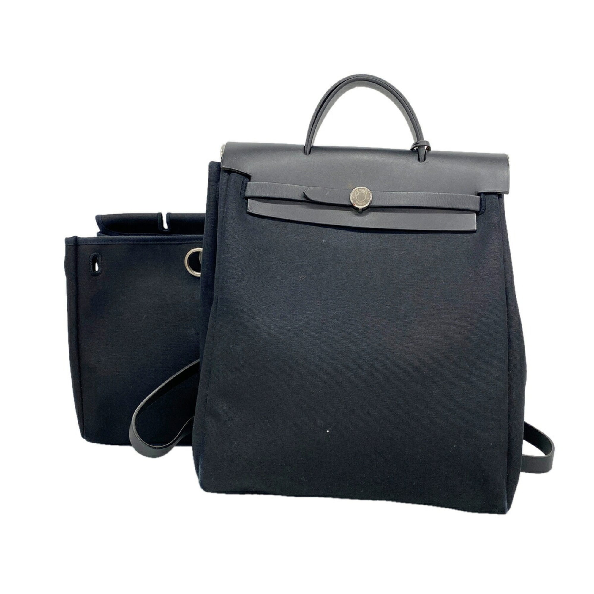 Hermes Black Toile Officier Backpack (Pre-Owned)