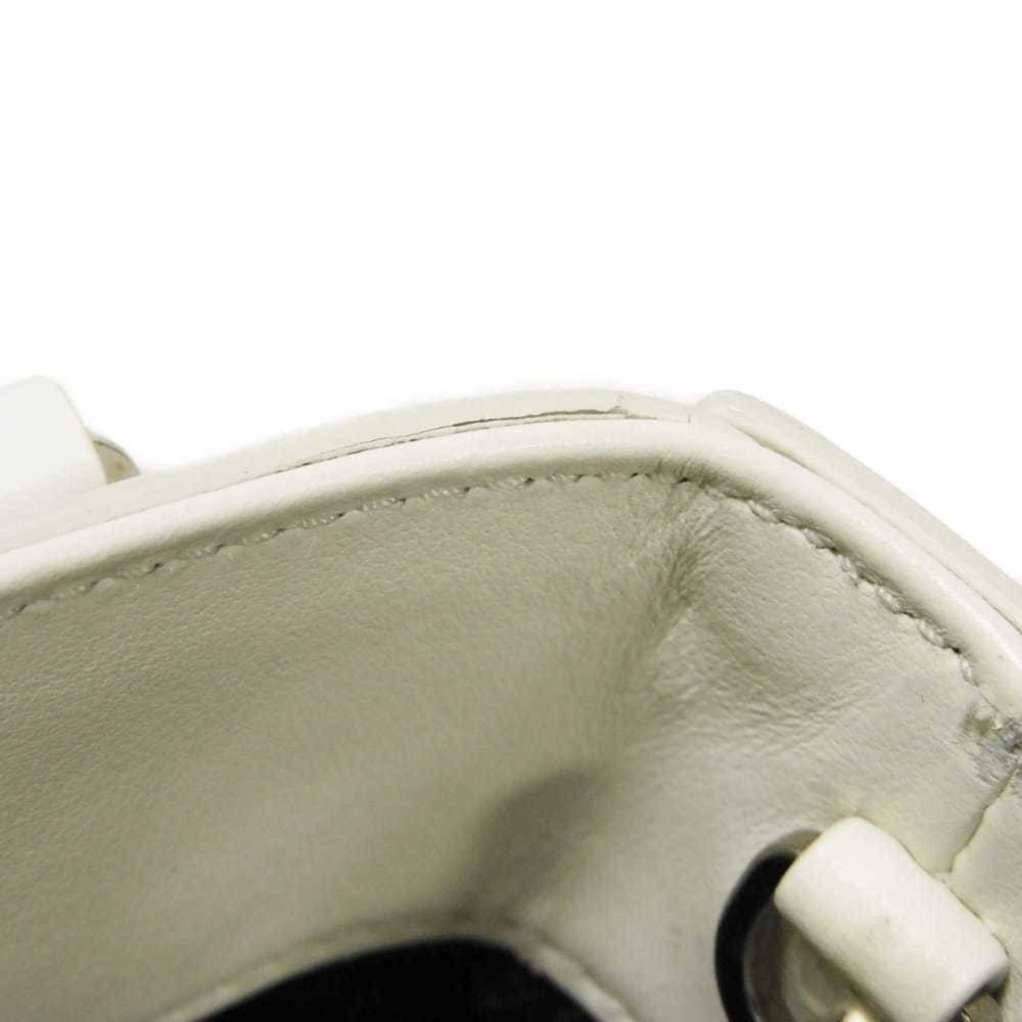 Prada Bianco White Leather Shoulder Bag Tote Bag (Pre-Owned)