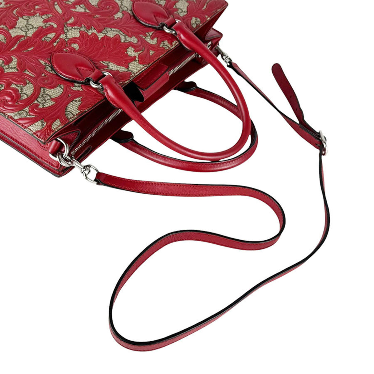Gucci Brown Red Color Gg Supreme Handbag Shoulder Bag (Pre-Owned)