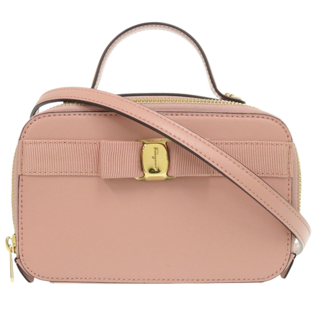 Salvatore Ferragamo Pink Leather Shoulder Bag (Pre-Owned)
