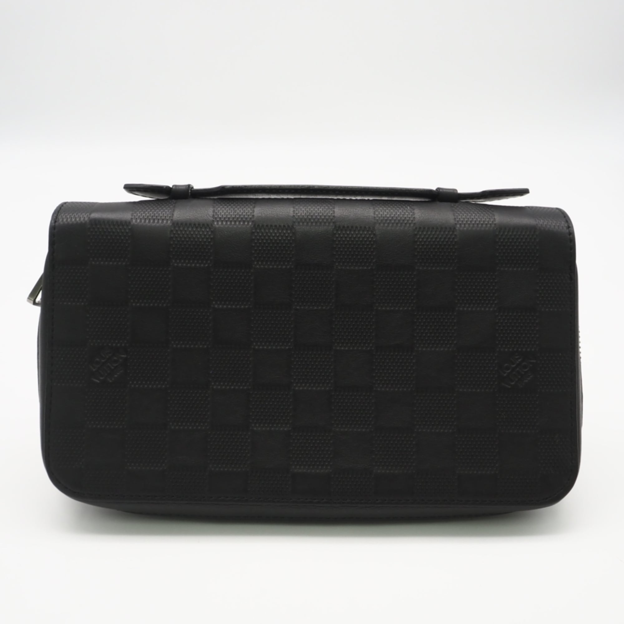 Louis Vuitton Damier Infini Black Leather Long Wallet (Bi-Fold) (Pre-Owned)