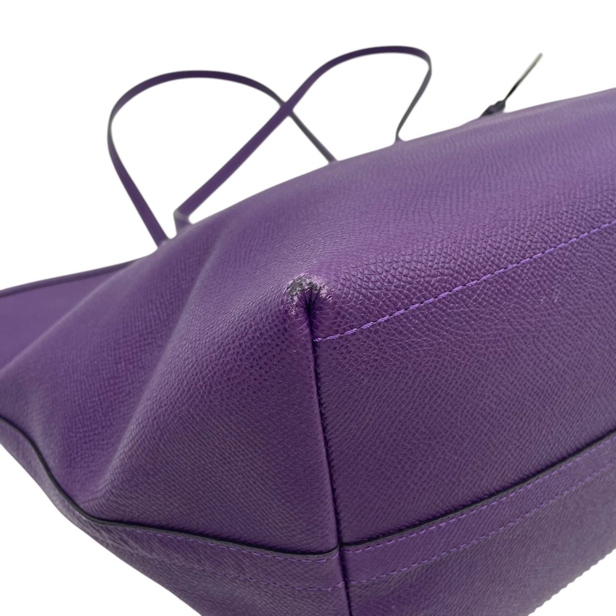 Coach Purple Leather Handbag Tote Bag (Pre-Owned)