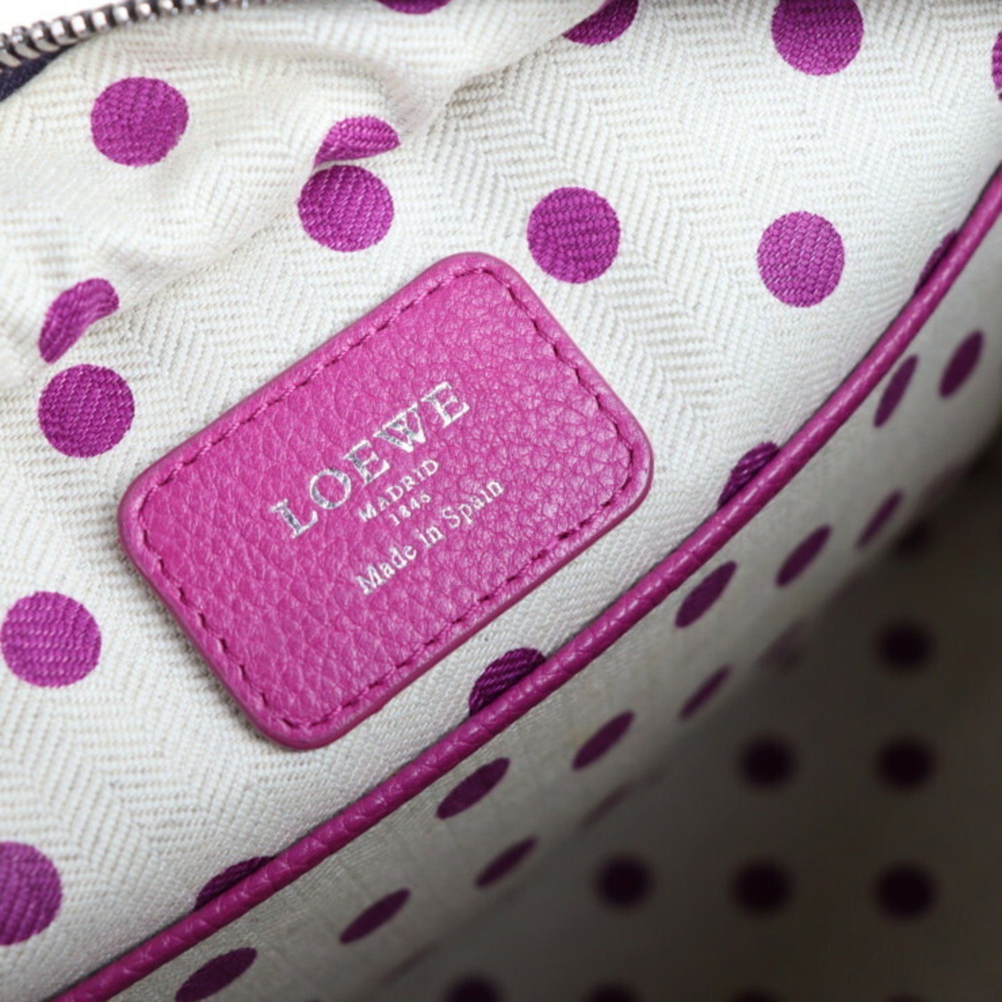 Loewe Pink Purple Leather Handbag Shopping Bag Shoulder Bag Tote Bag (Pre-Owned)