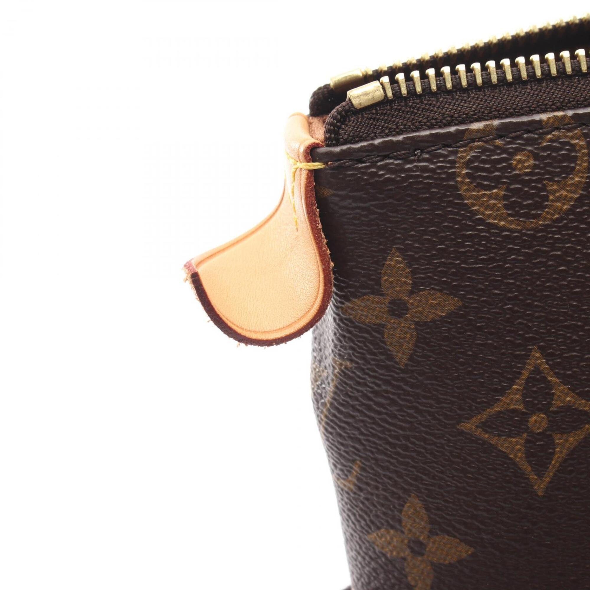 Louis Vuitton Brown Coated Canvas Leather Handbag Tote Bag (Pre-Owned)