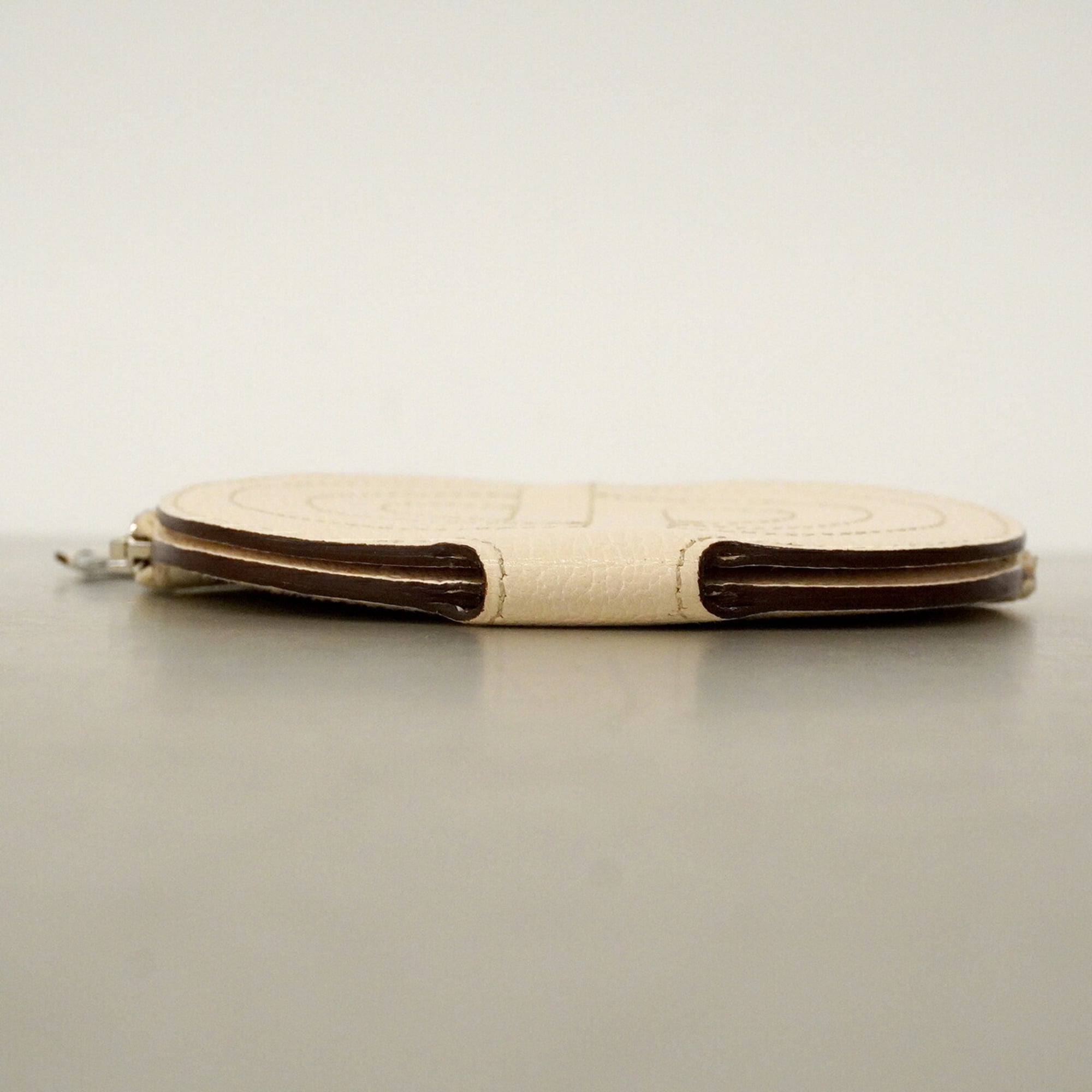 Hermes White Chevre Myzore Leather Coin Purse/Coin Case (Pre-Owned)