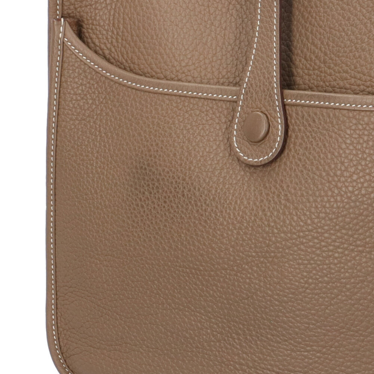 Hermes Beige Etoupe Gray Taurillon Clemence Leather Handbag Shoulder Bag (Pre-Owned)
