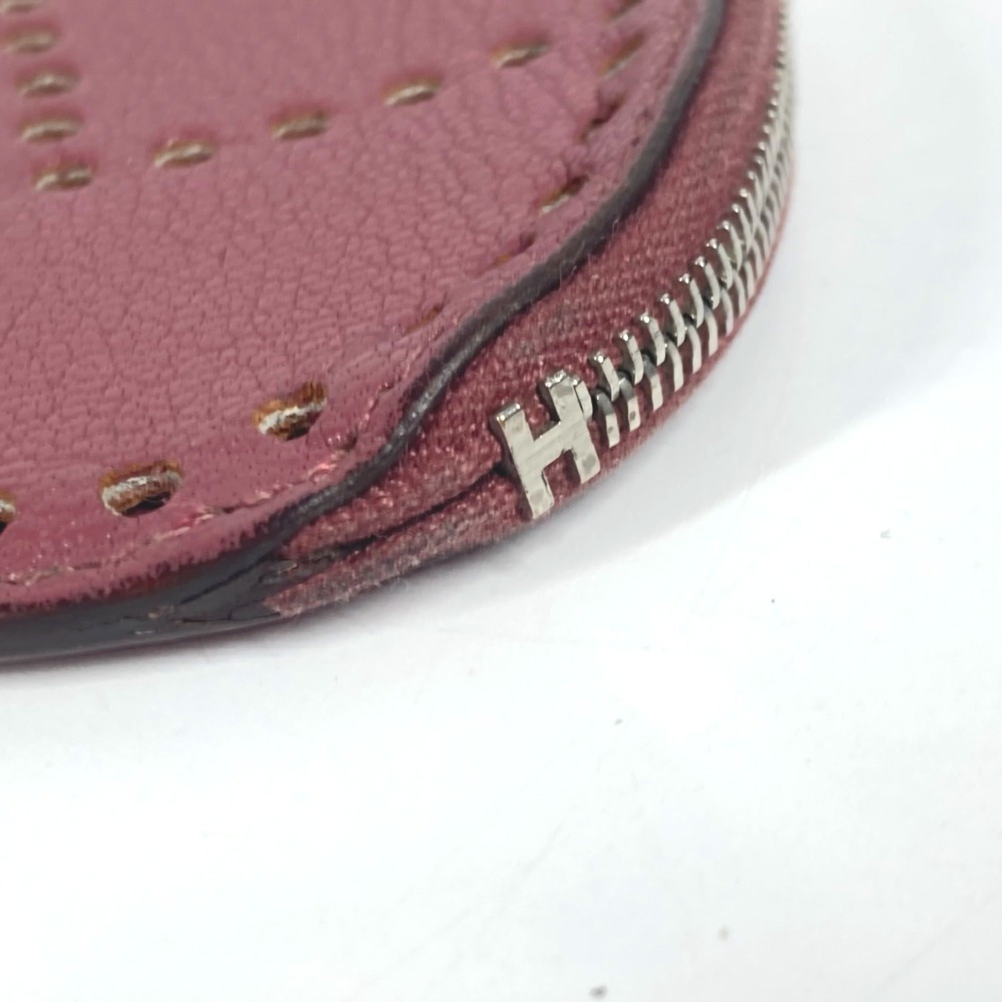 Hermes Purple Leather Coin Purse/Coin Case (Pre-Owned)