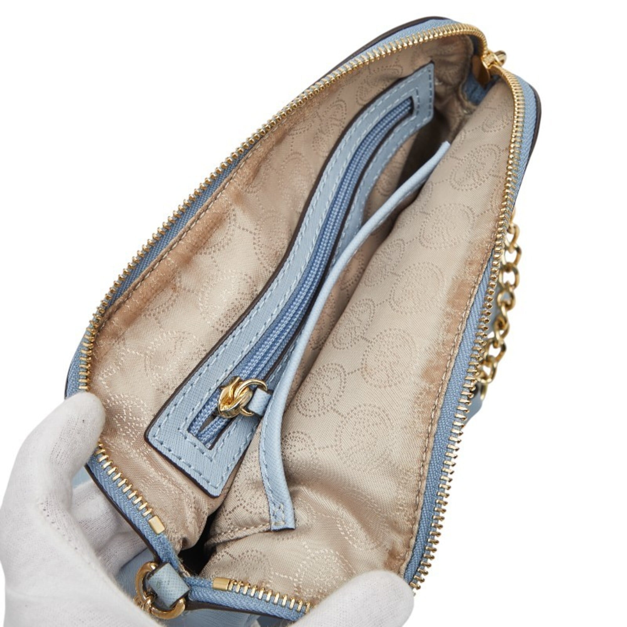 Michael Kors Light Blue Leather Shoulder Bag (Pre-Owned)