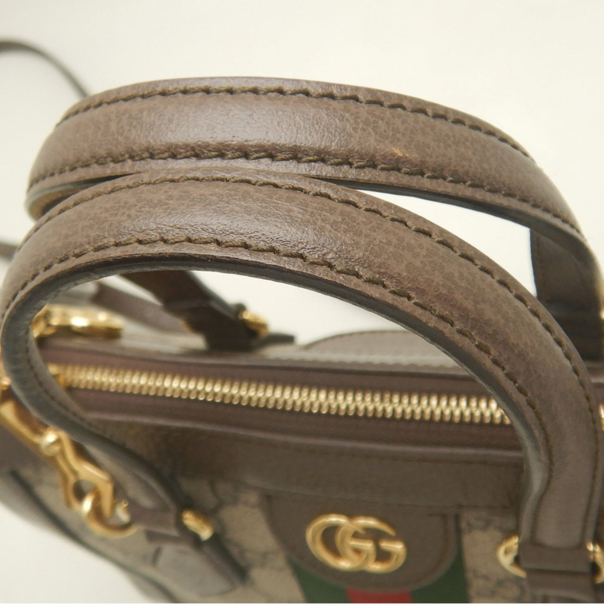 Gucci Beige Brown Gg Supreme Leather Handbag (Pre-Owned)