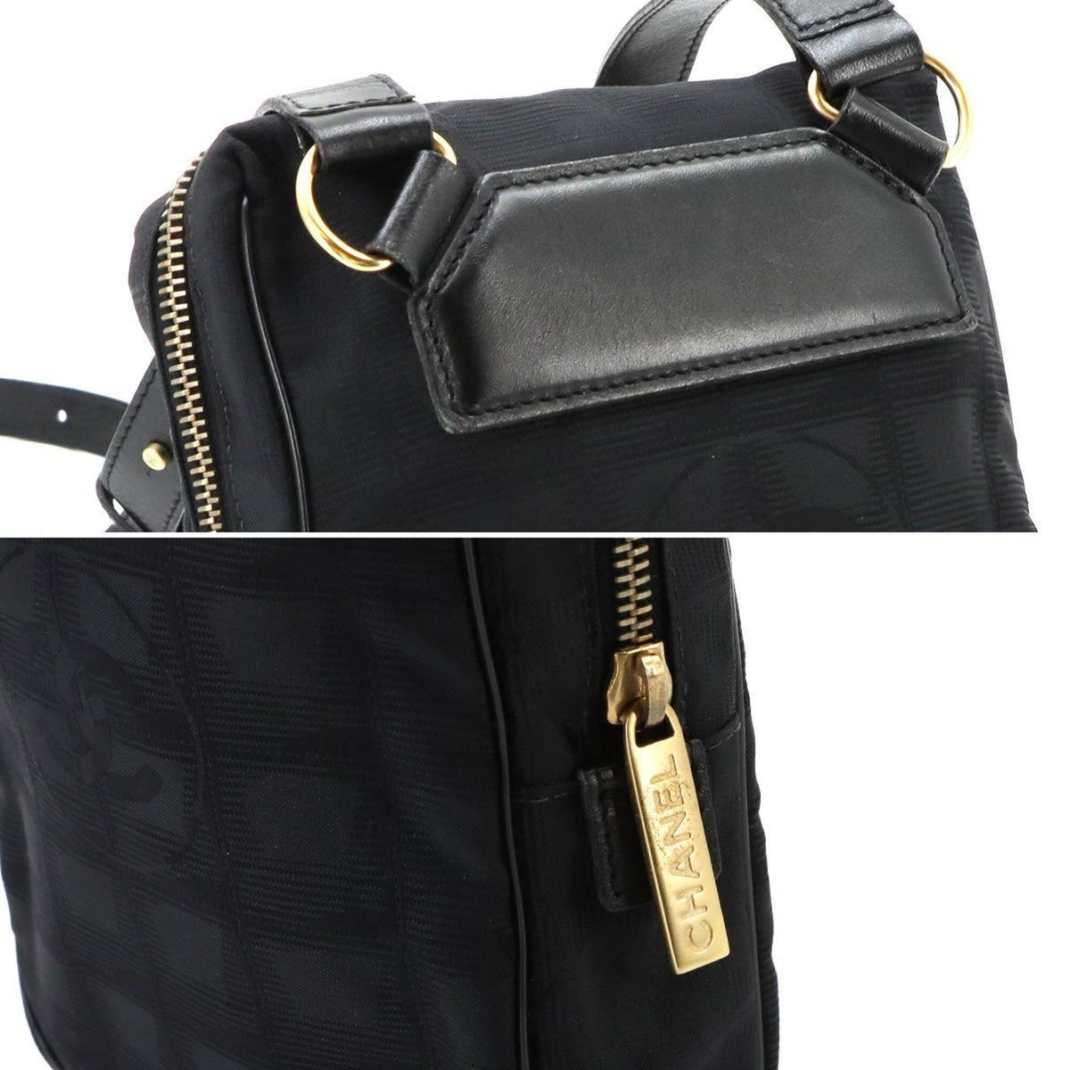 Chanel New Travel Line Black New Travel Line Handbag Shoulder Bag (Pre-Owned)
