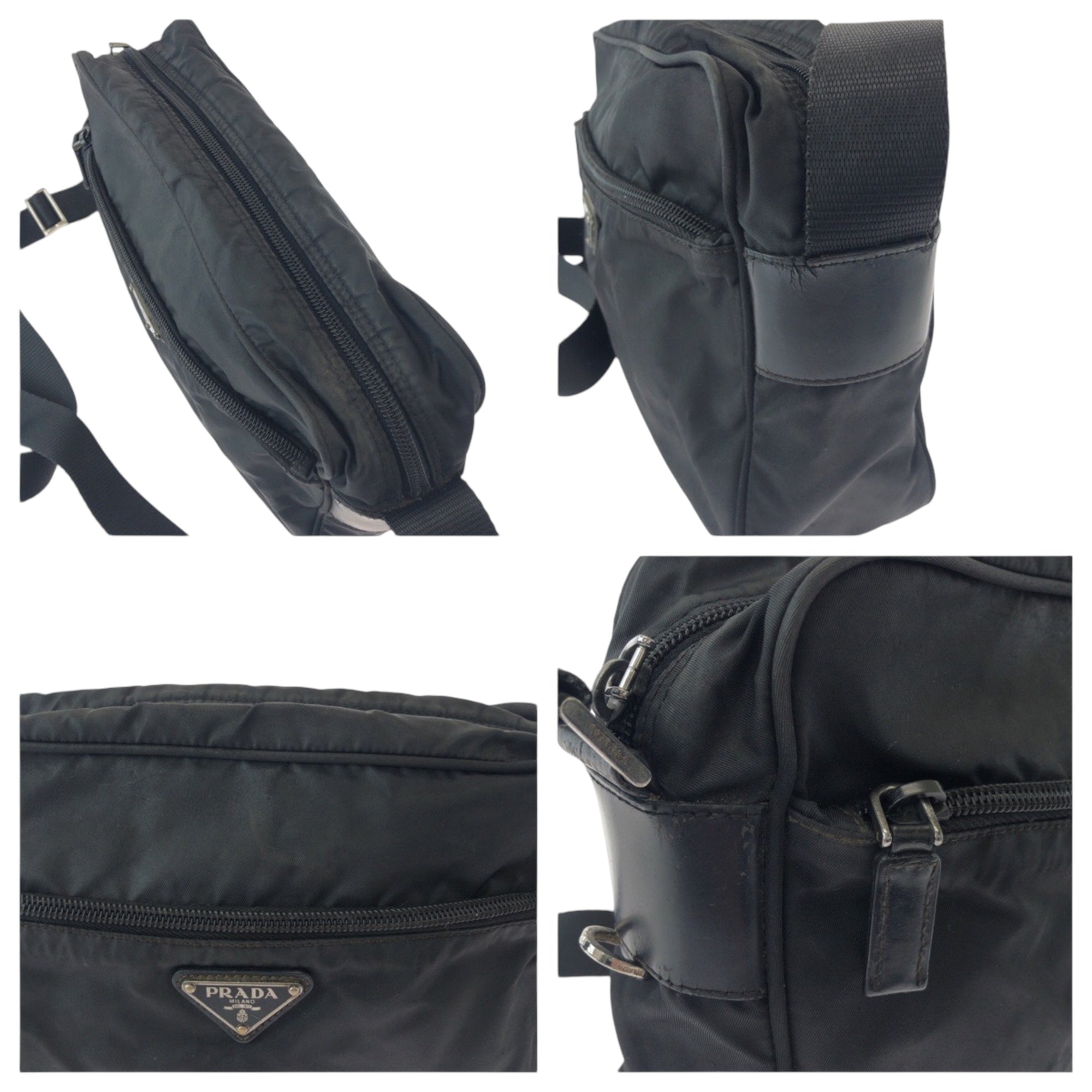 Prada Black Nylon Pochette Shoulder Bag (Pre-Owned)