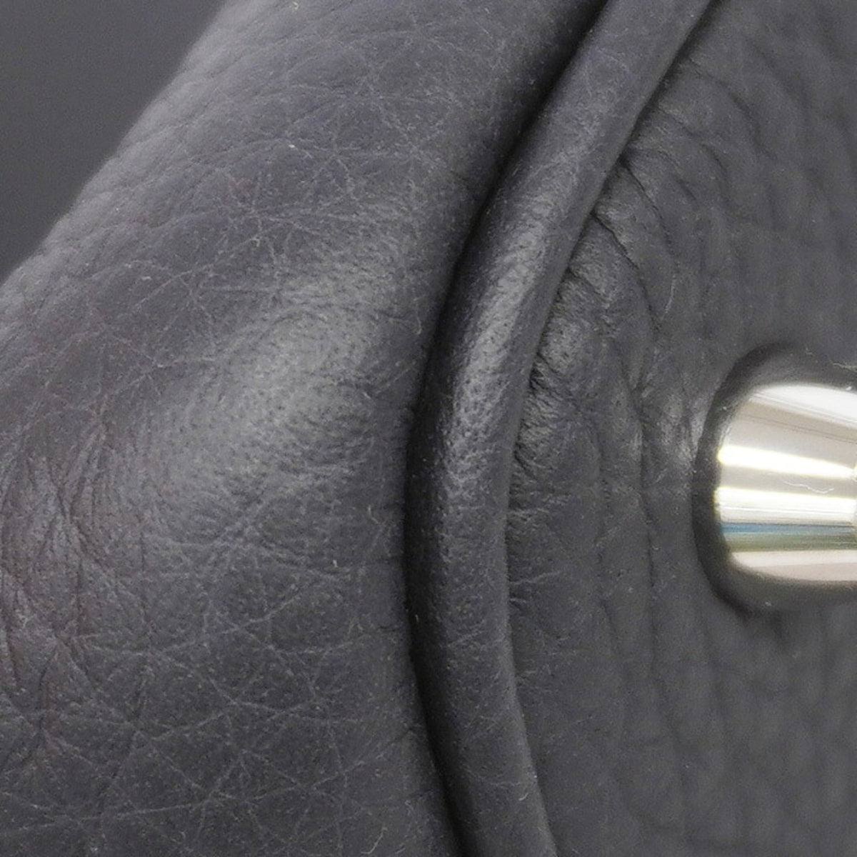 Hermes Navy Taurillon Clemence Leather Handbag (Pre-Owned)
