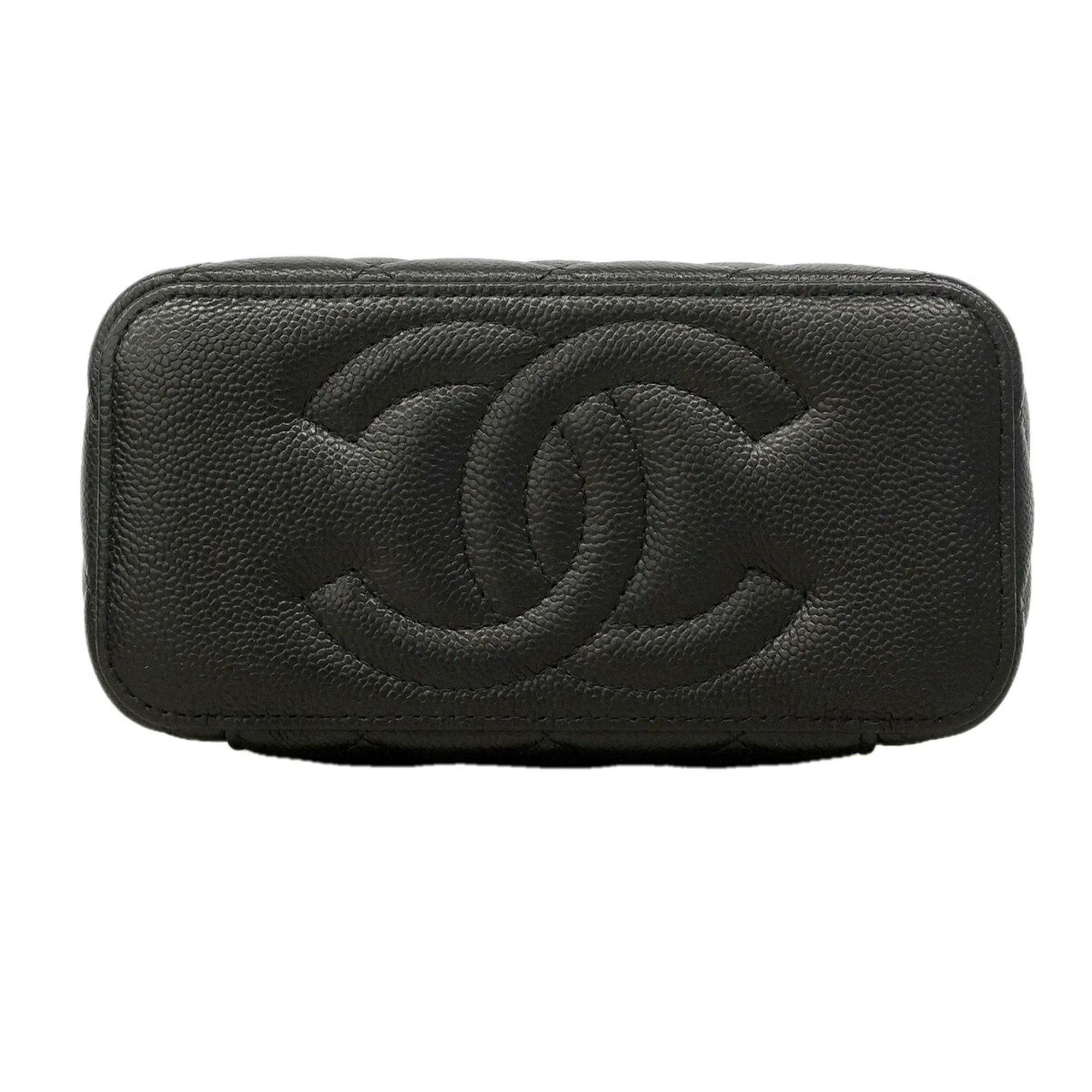 Chanel Black Grained Calfskin Shoulder Bag (Pre-Owned)