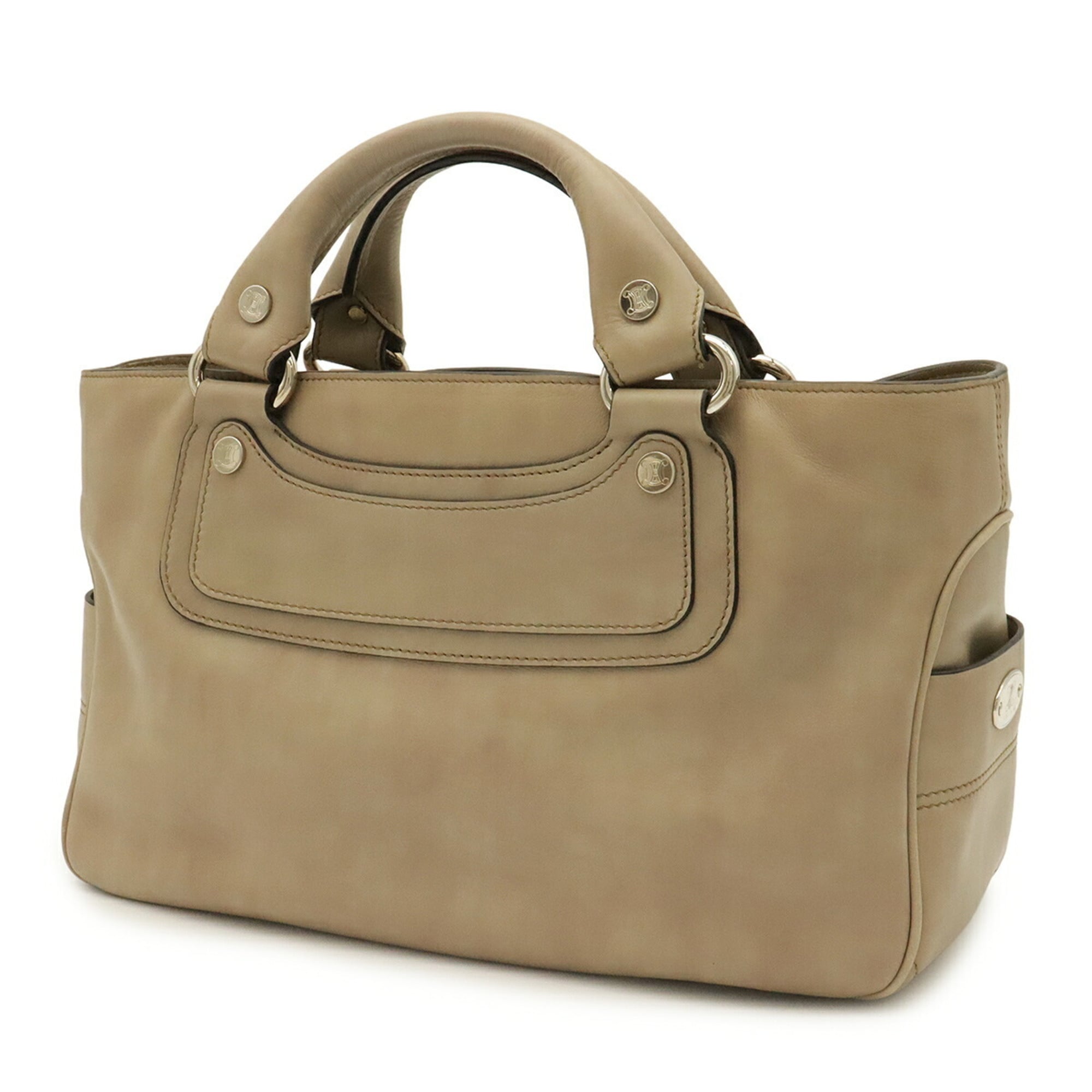 Celine Beige Leather Handbag Tote Bag (Pre-Owned)