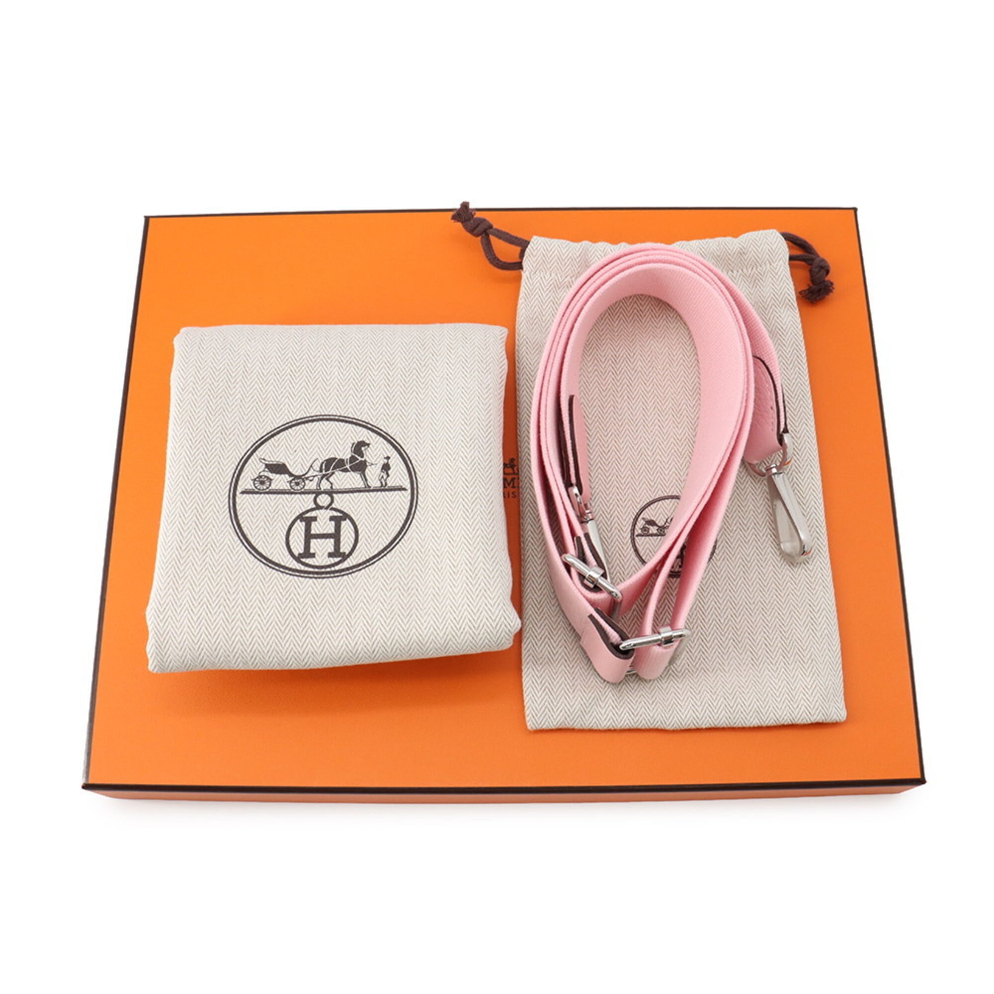 Hermes Rose Sakura Taurillon Clemence Leather Shoulder Bag (Pre-Owned)