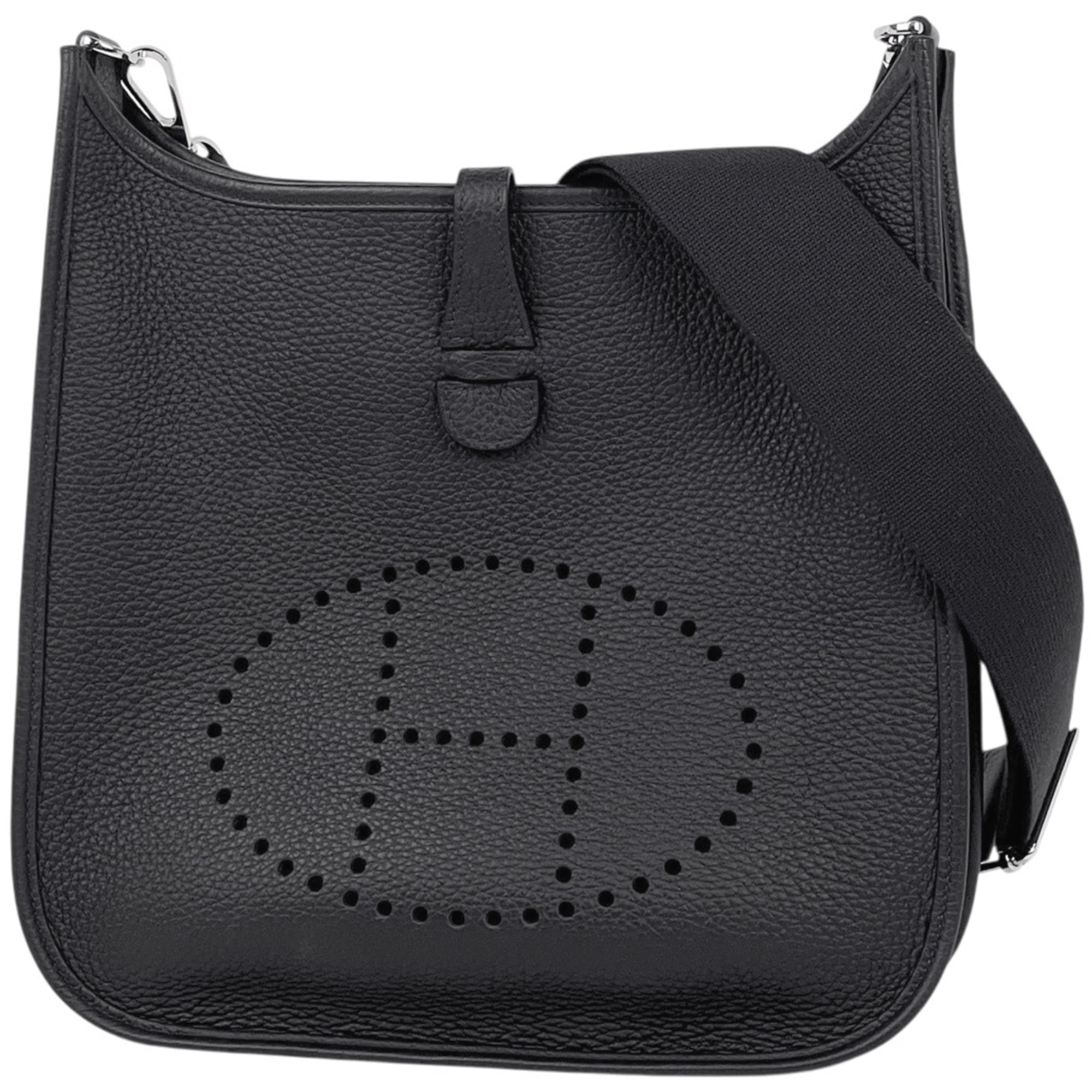 Hermes Black Dark Navy Taurillon Clemence Leather Shoulder Bag (Pre-Owned)