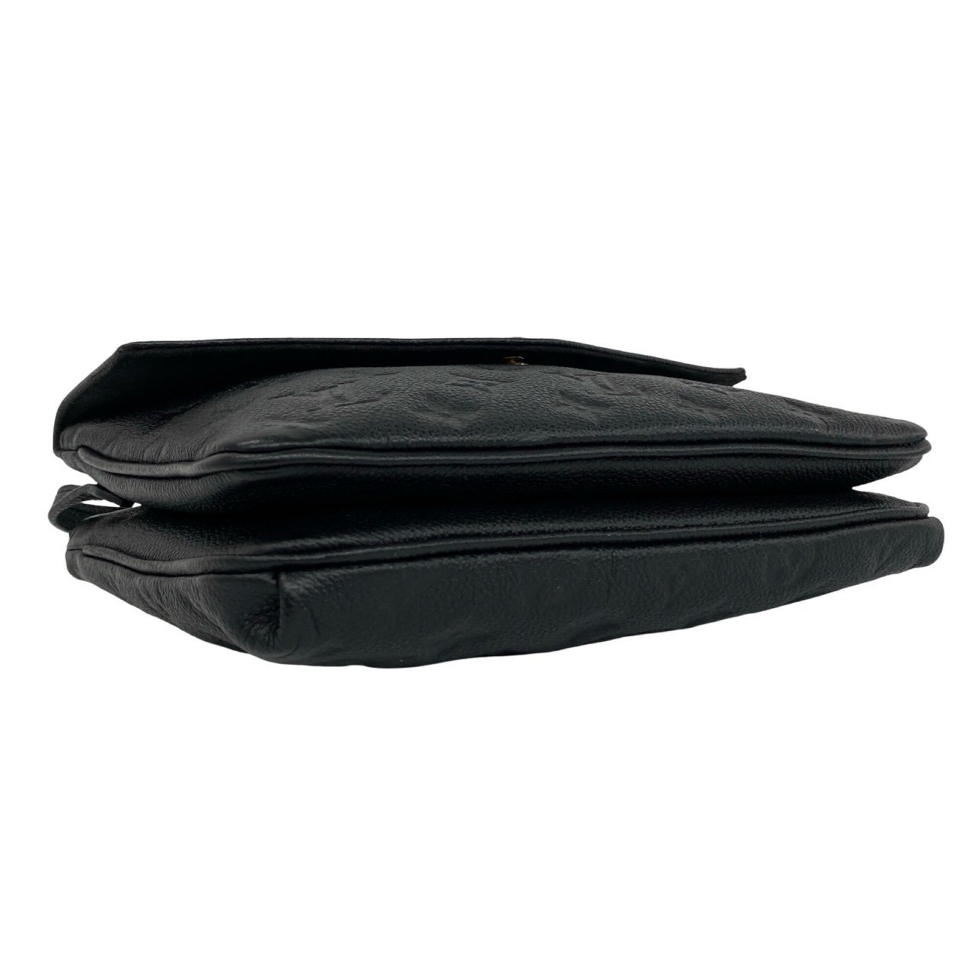 Louis Vuitton Black Leather Shoulder Bag (Pre-Owned)