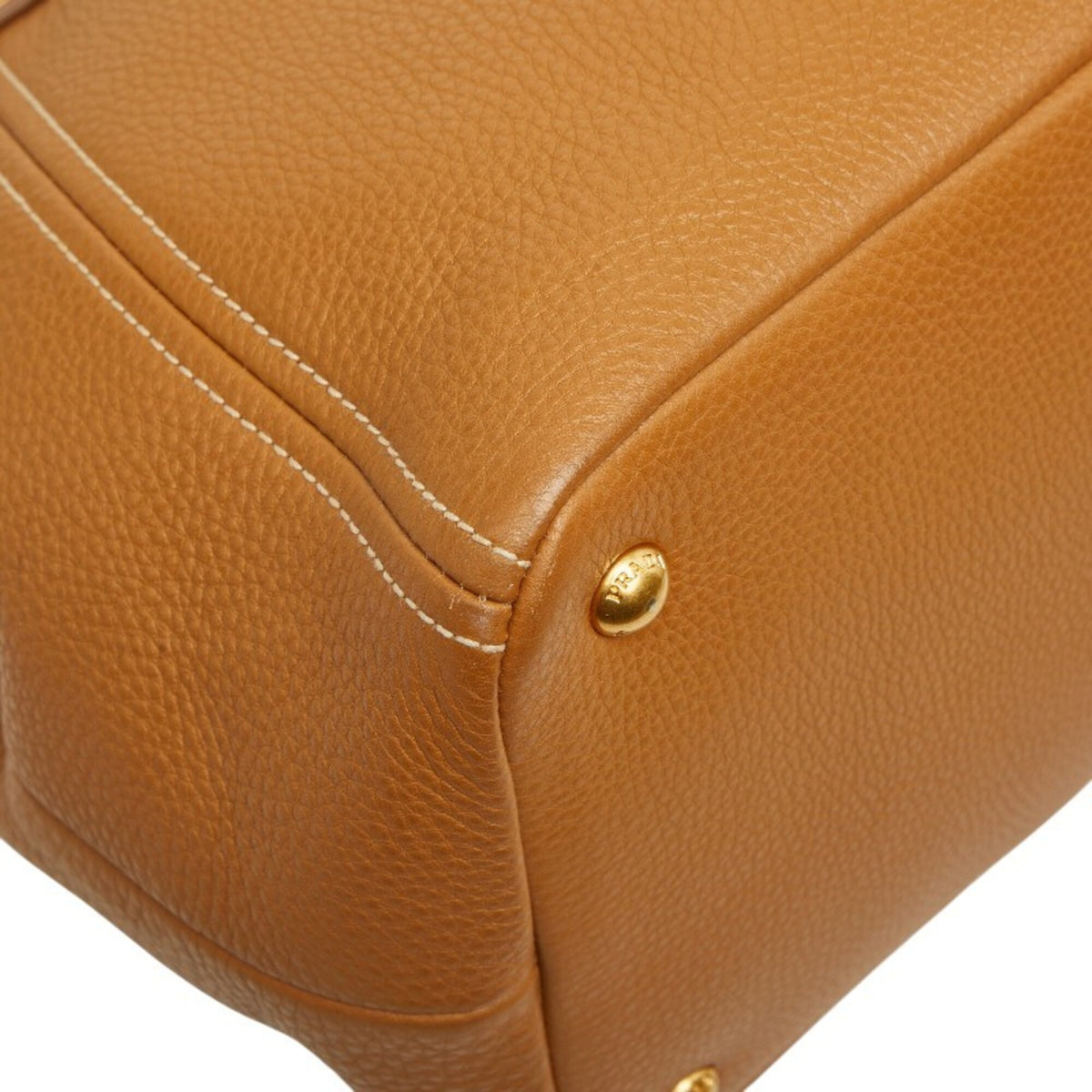 Prada Camel Leather Shoulder Bag Tote Bag (Pre-Owned)