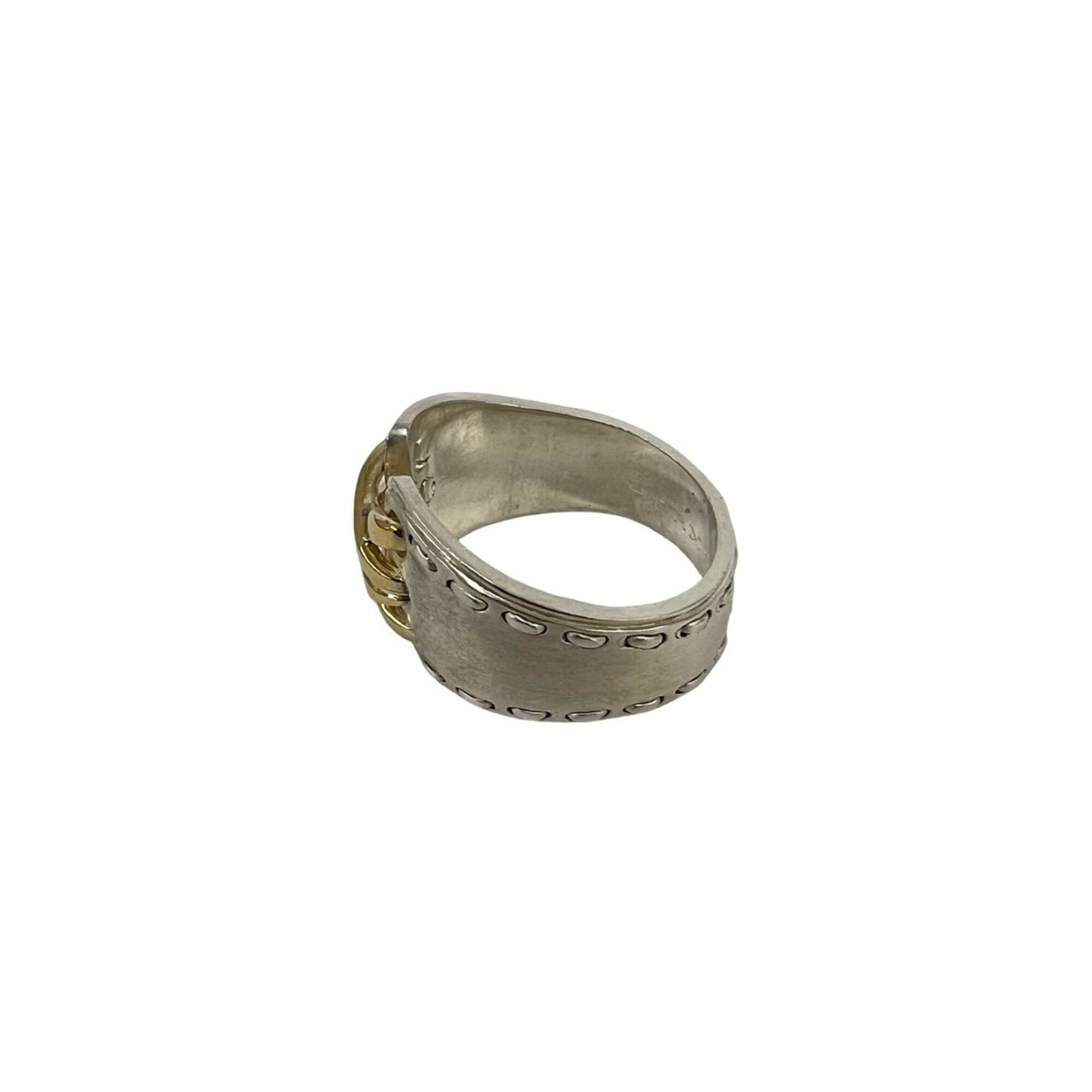 Hermes Gold Silver Yellow Gold (18K) Silver 925 Band Ring (Pre-Owned)