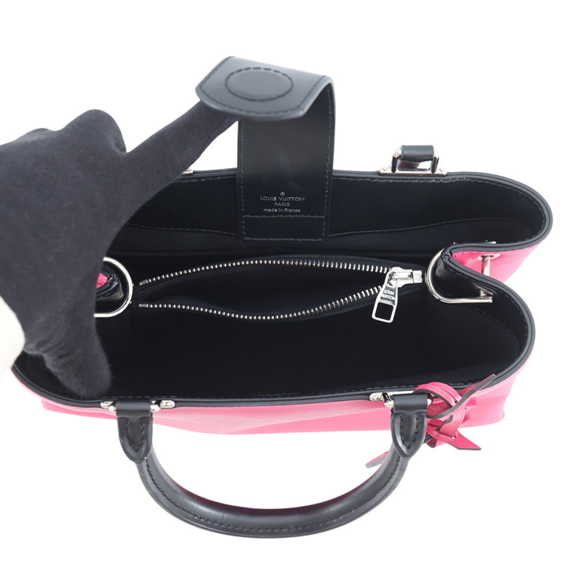 Louis Vuitton Epi Black Hot Pink Epi Leather Handbag Shoulder Bag (Pre-Owned)