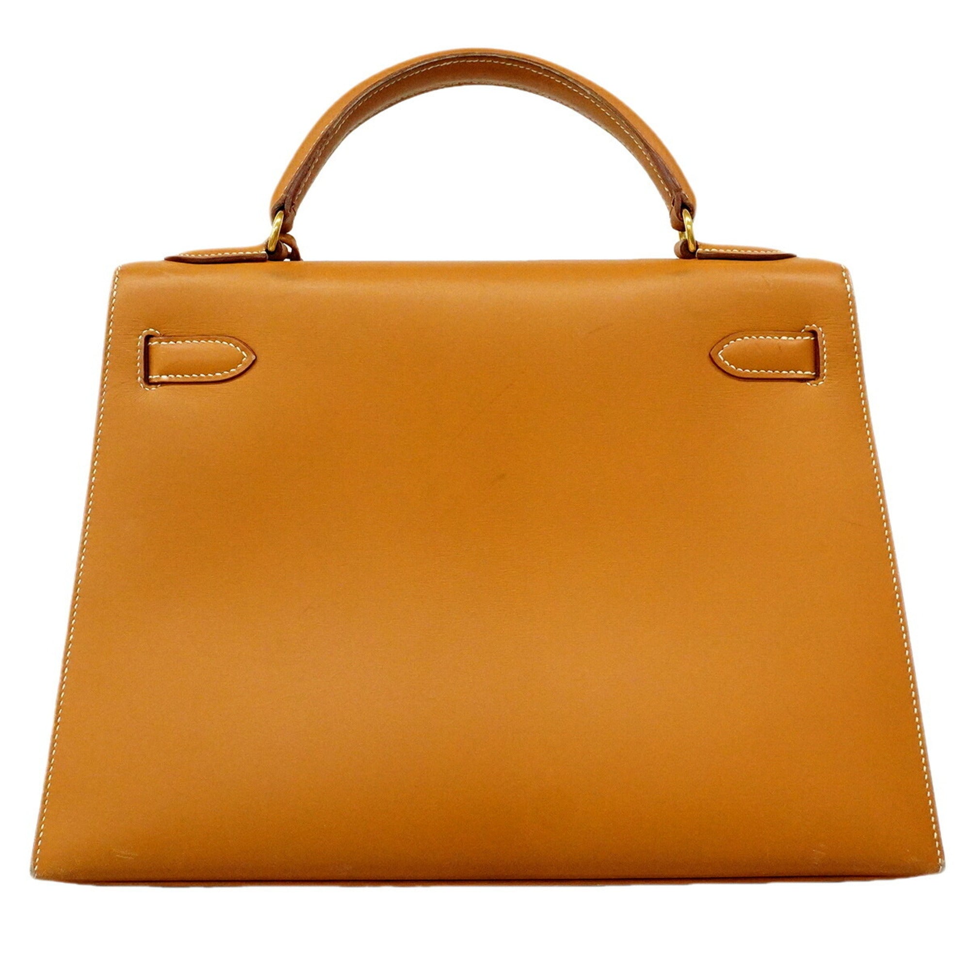 Hermes Natural Sable Box Calf Leather Handbag (Pre-Owned)