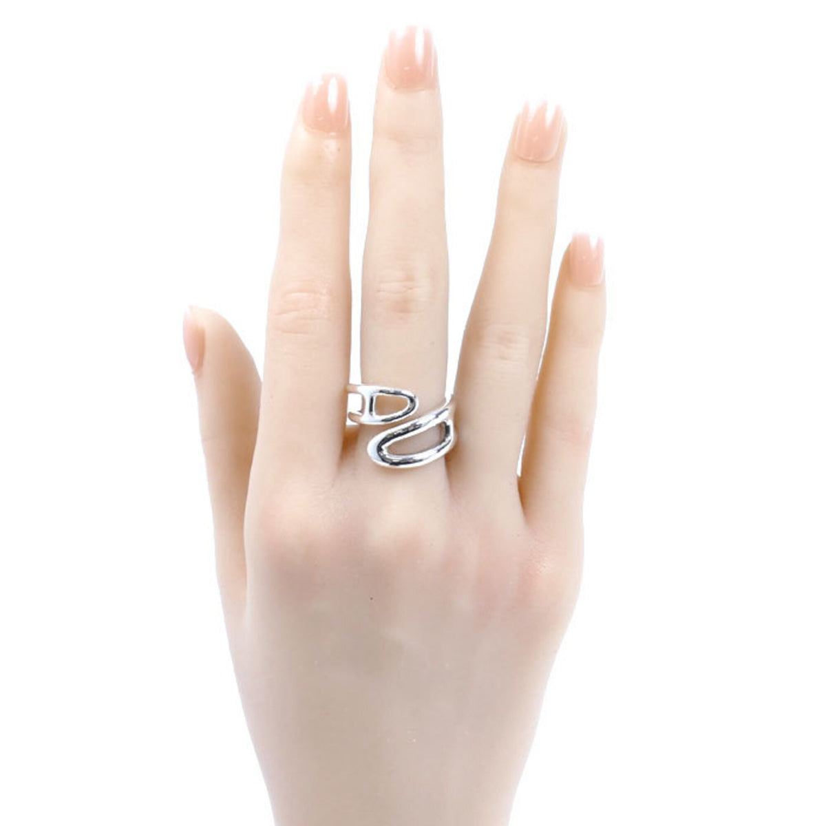 Hermes Silver 925 Band Ring (Pre-Owned)