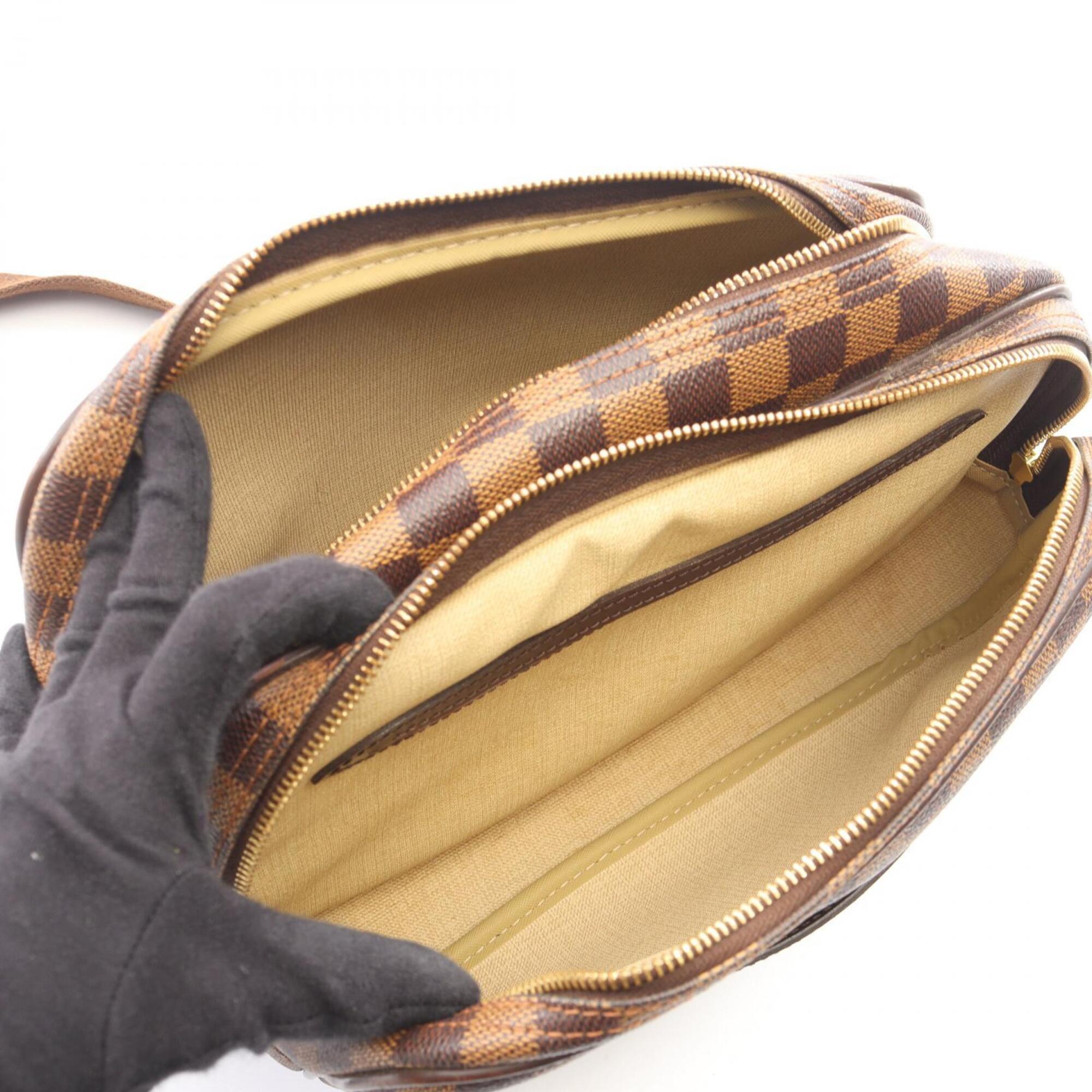 Louis Vuitton Brown Ebene Coated Canvas Leather Handbag Shoulder Bag (Pre-Owned)