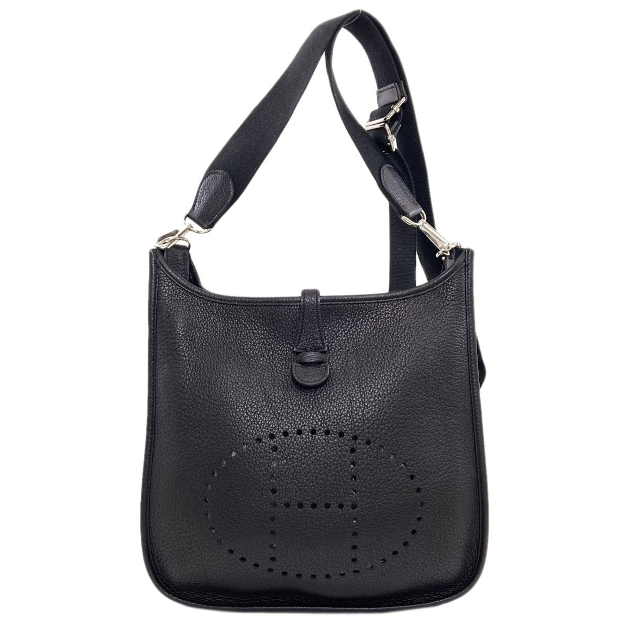 Hermes Black Taurillon Clemence Leather Shoulder Bag (Pre-Owned)