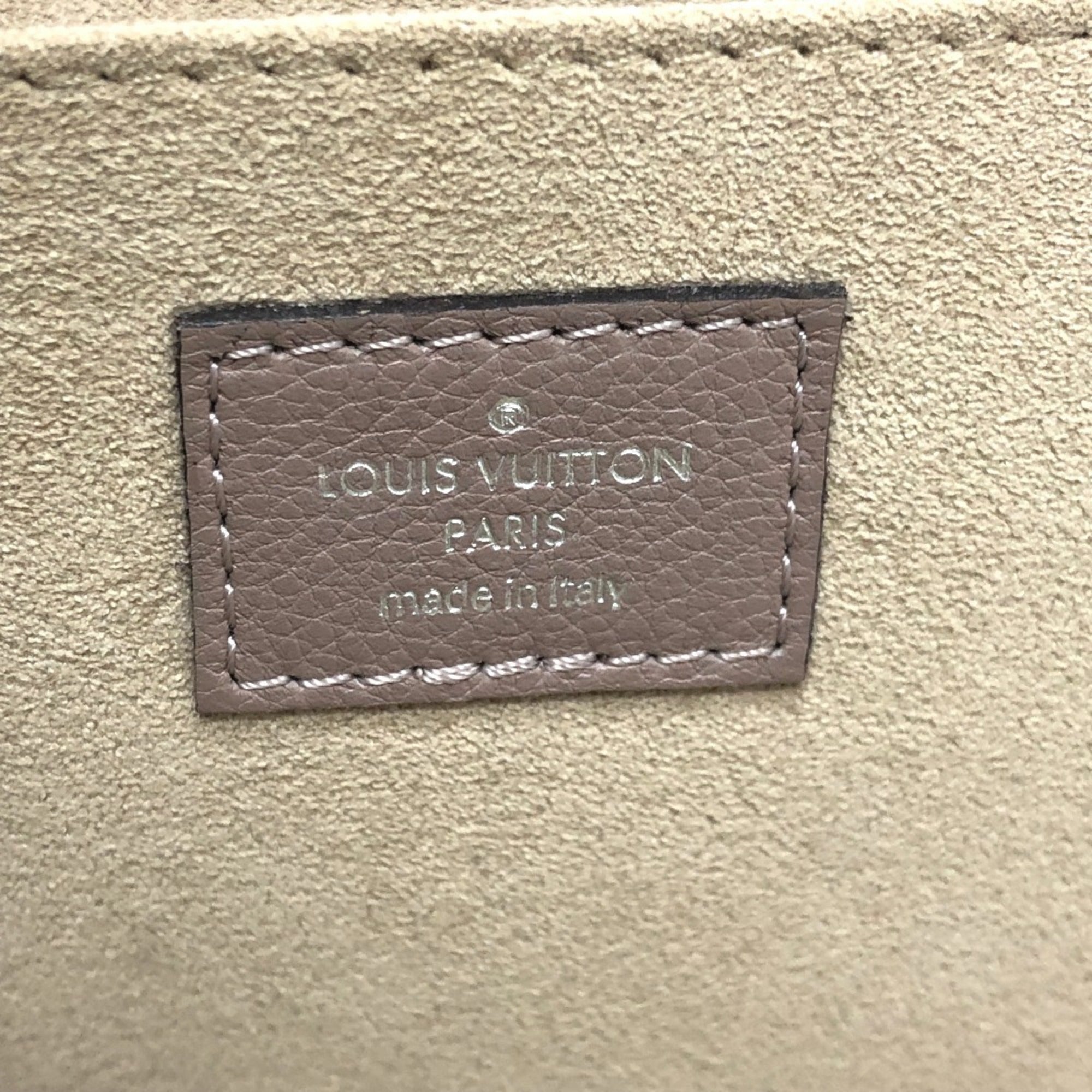 Louis Vuitton Beige Taupe Leather Clutch Bag Pochette (Pre-Owned)