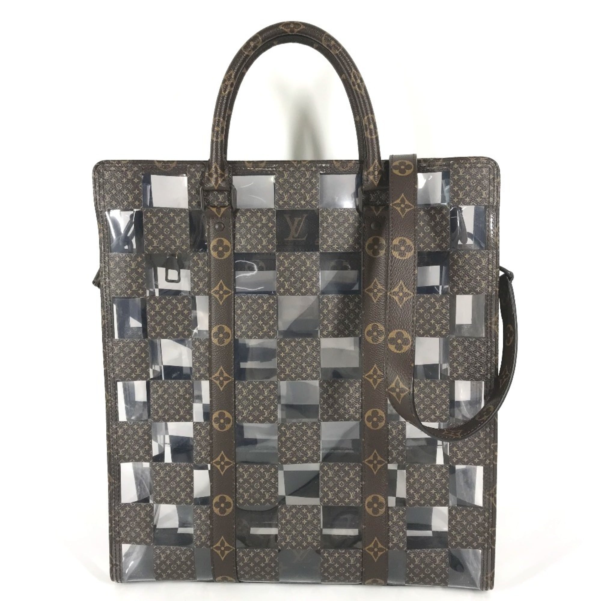 Louis Vuitton Brown Clear Monogram Vinyl Handbag Tote Bag (Pre-Owned)