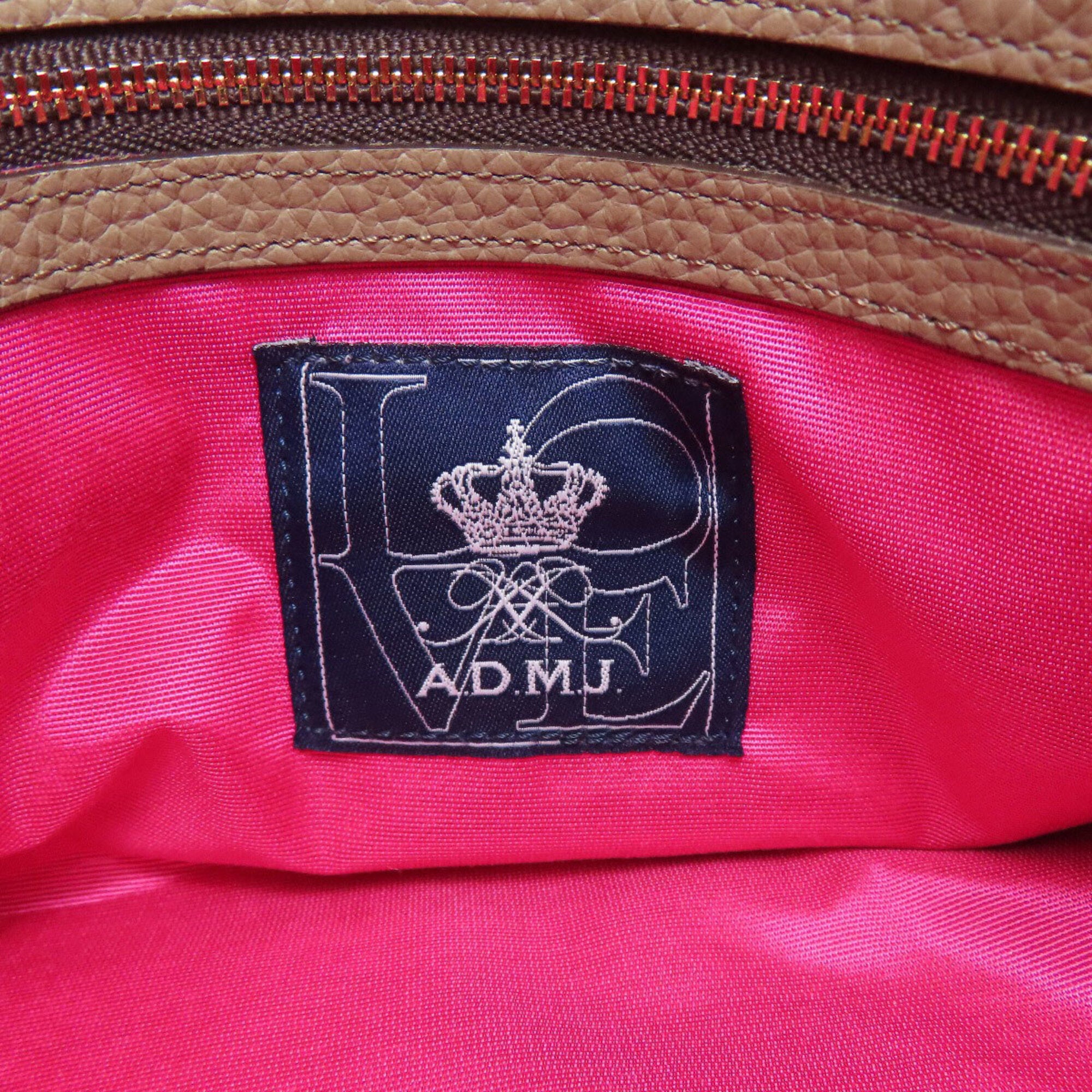 A.D.M.J Gray Leather Handbag (Pre-Owned)