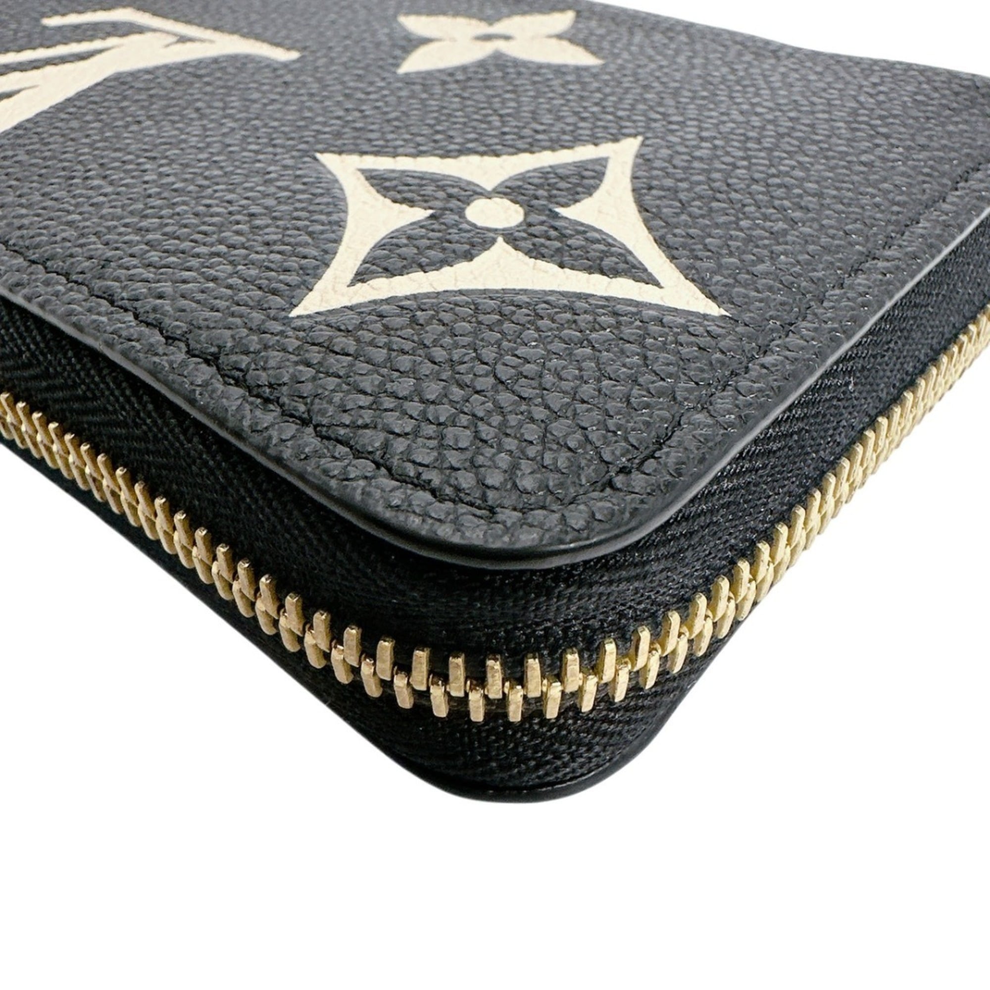 Louis Vuitton Beige Black Monogram Empreinte Long Wallet (Bi-Fold) (Pre-Owned)