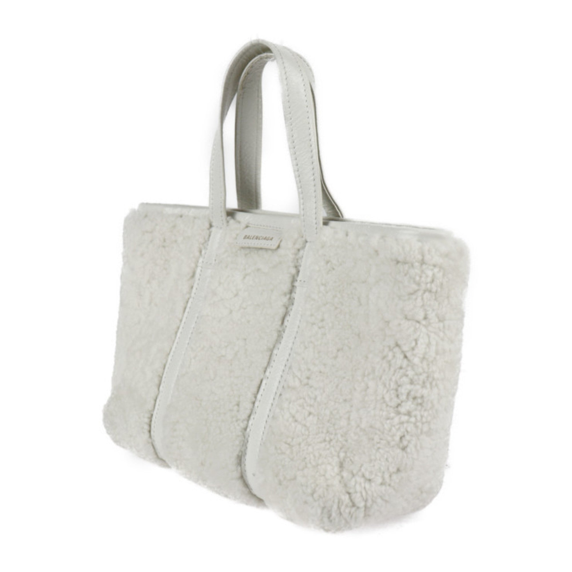 Balenciaga White Leather Handbag Tote Bag (Pre-Owned)