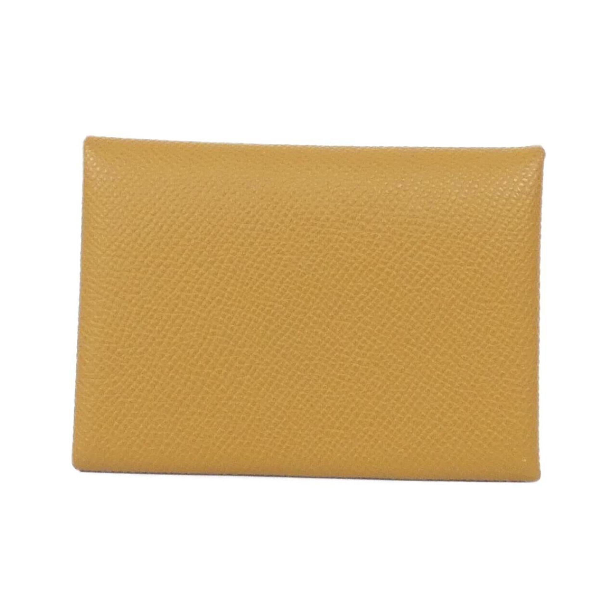 Hermes Beige Brown Brown Epsom Leather Coin Purse/Coin Case (Pre-Owned)