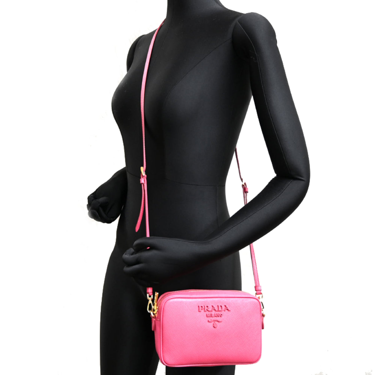 Prada Pink Leather Shoulder Bag (Pre-Owned)
