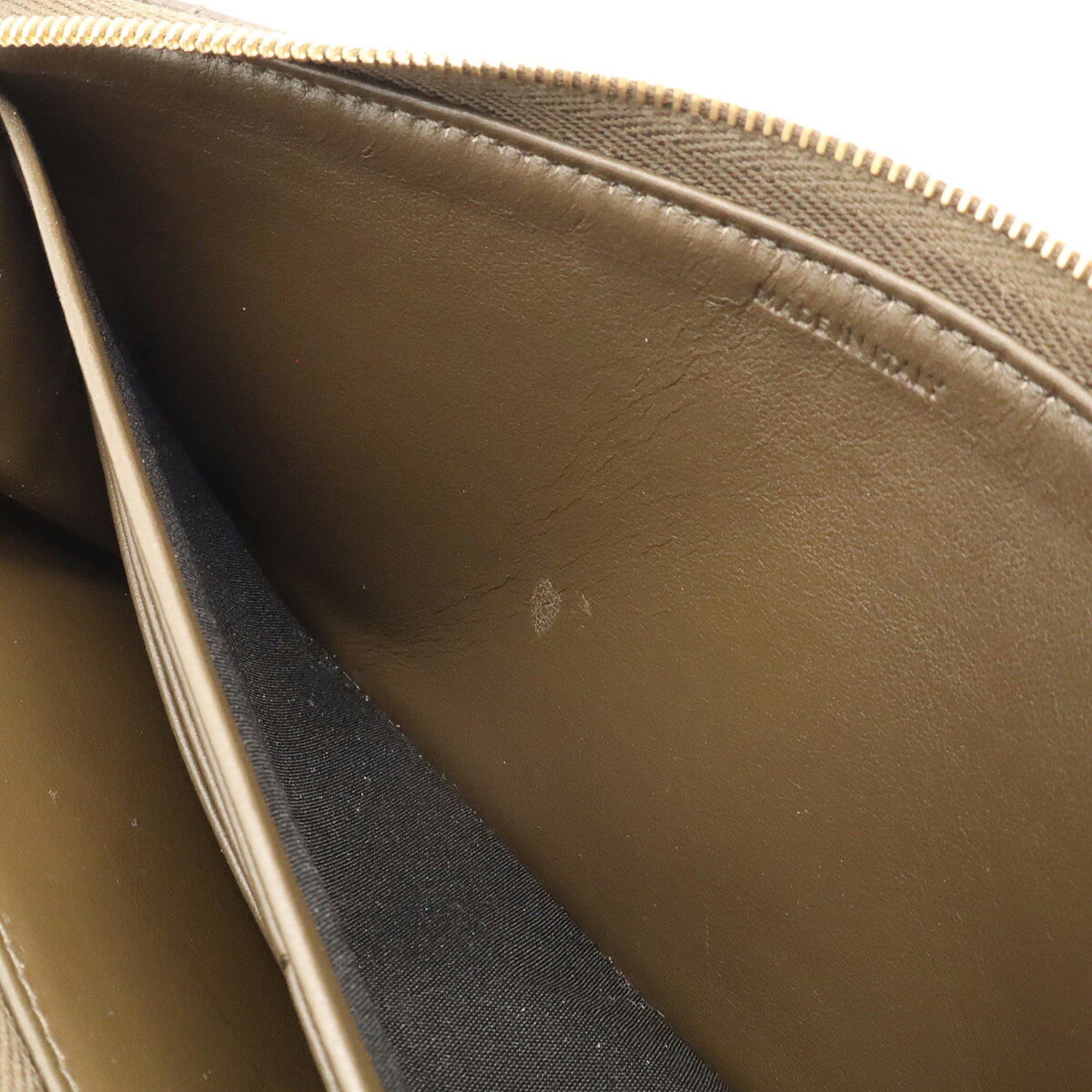 Celine Olive Leather Long Wallet (Bi-Fold) (Pre-Owned)