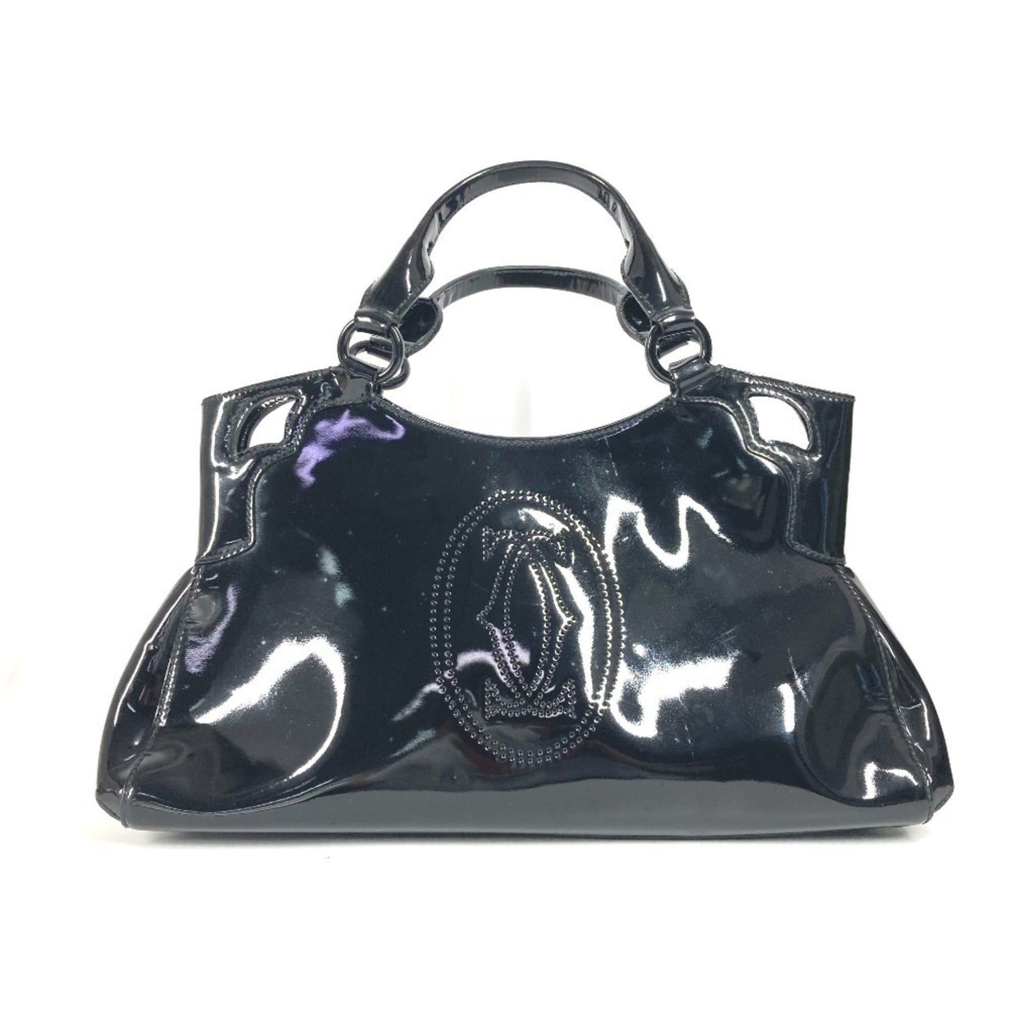 Cartier Black Leather Handbag Tote Bag (Pre-Owned)