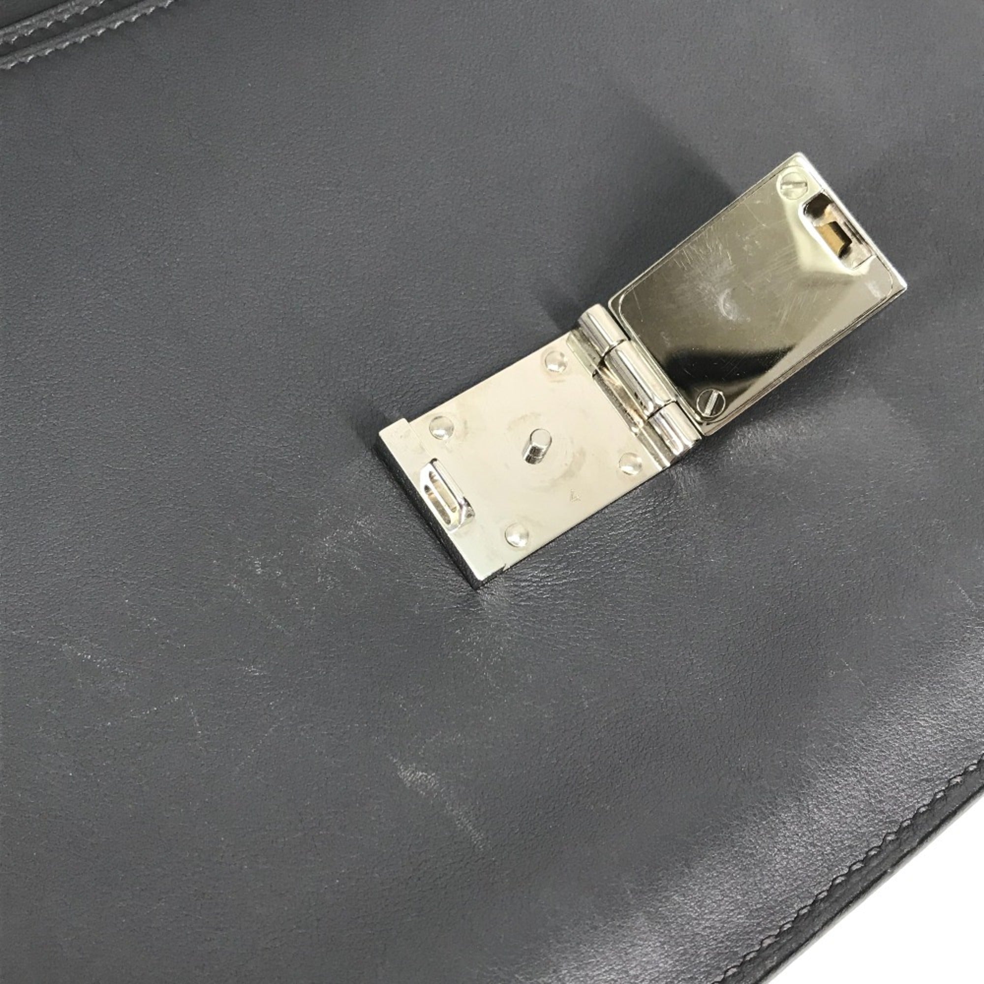 Hermes Gray Leather Briefcase (Pre-Owned)
