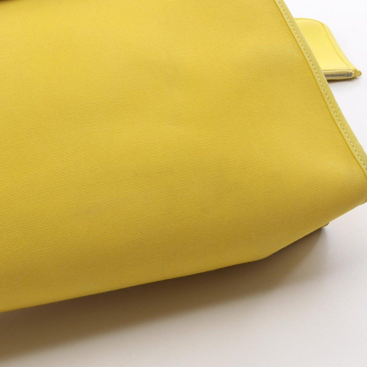 Hermes Bordeaux Lime Yellow Toile Officier Canvas Leather Handbag Pouch (Pre-Owned)