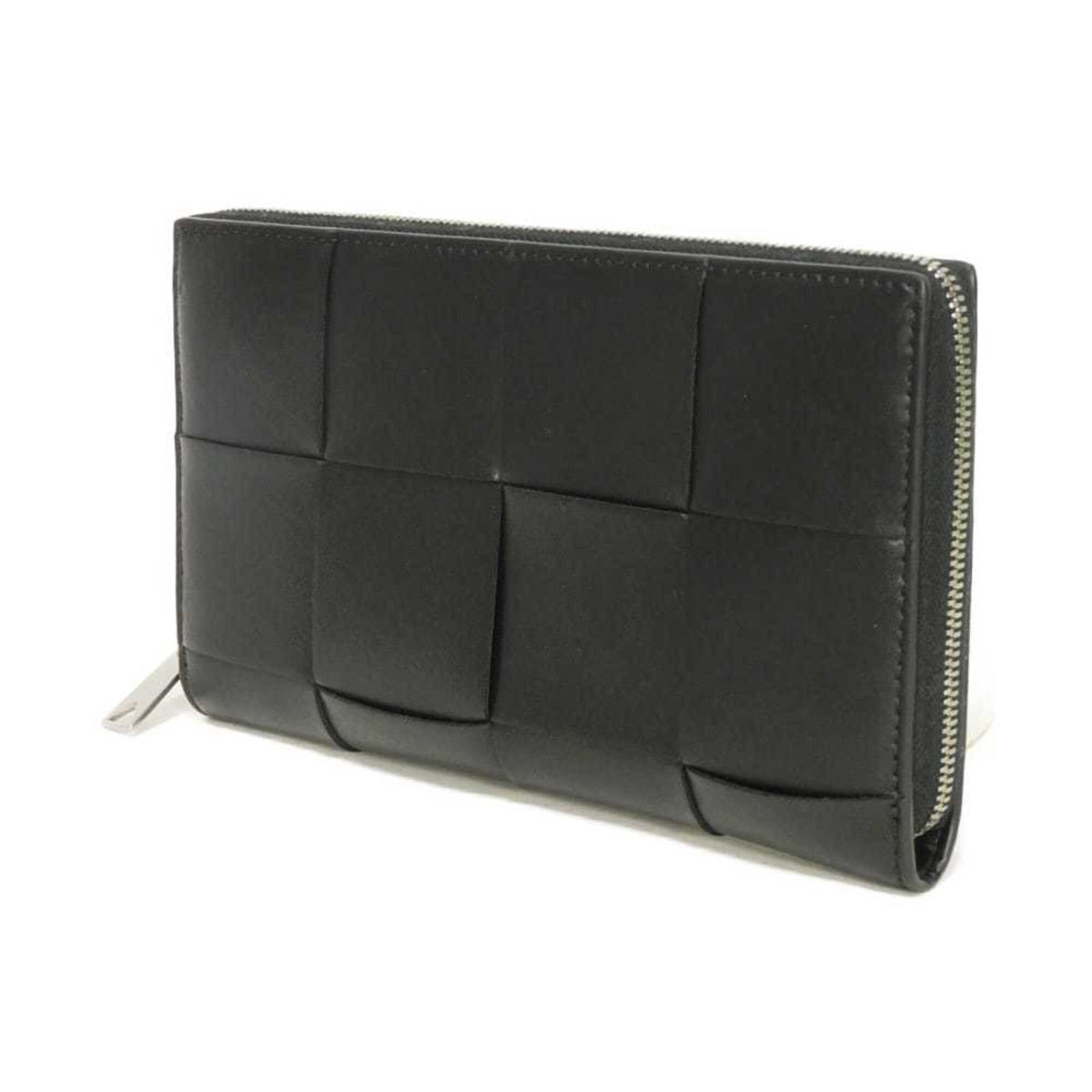 Bottega Veneta Black Intrecciato Long Wallet (Bi-Fold) (Pre-Owned)