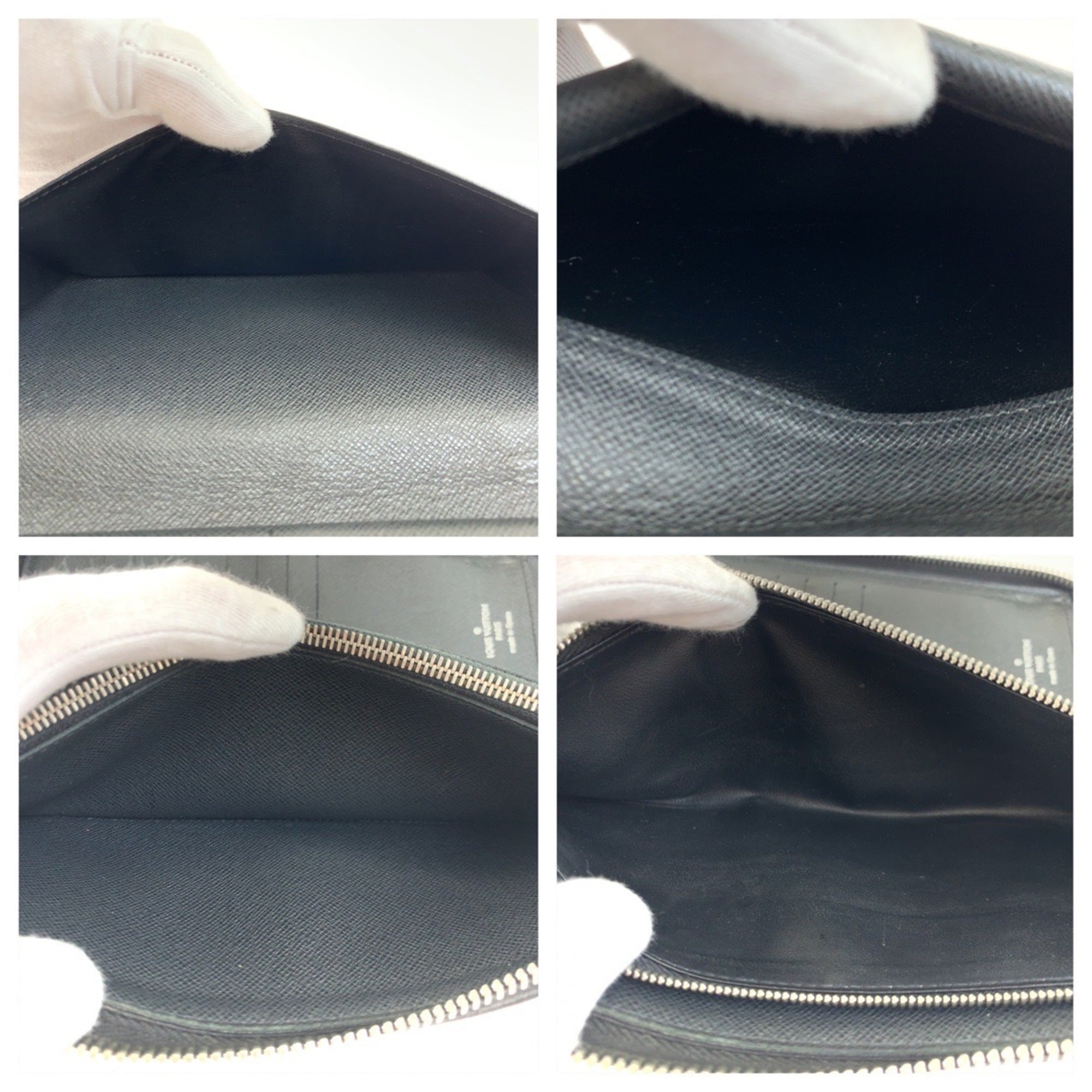 Louis Vuitton Ardoise Black Leather Long Wallet (Bi-Fold) (Pre-Owned)