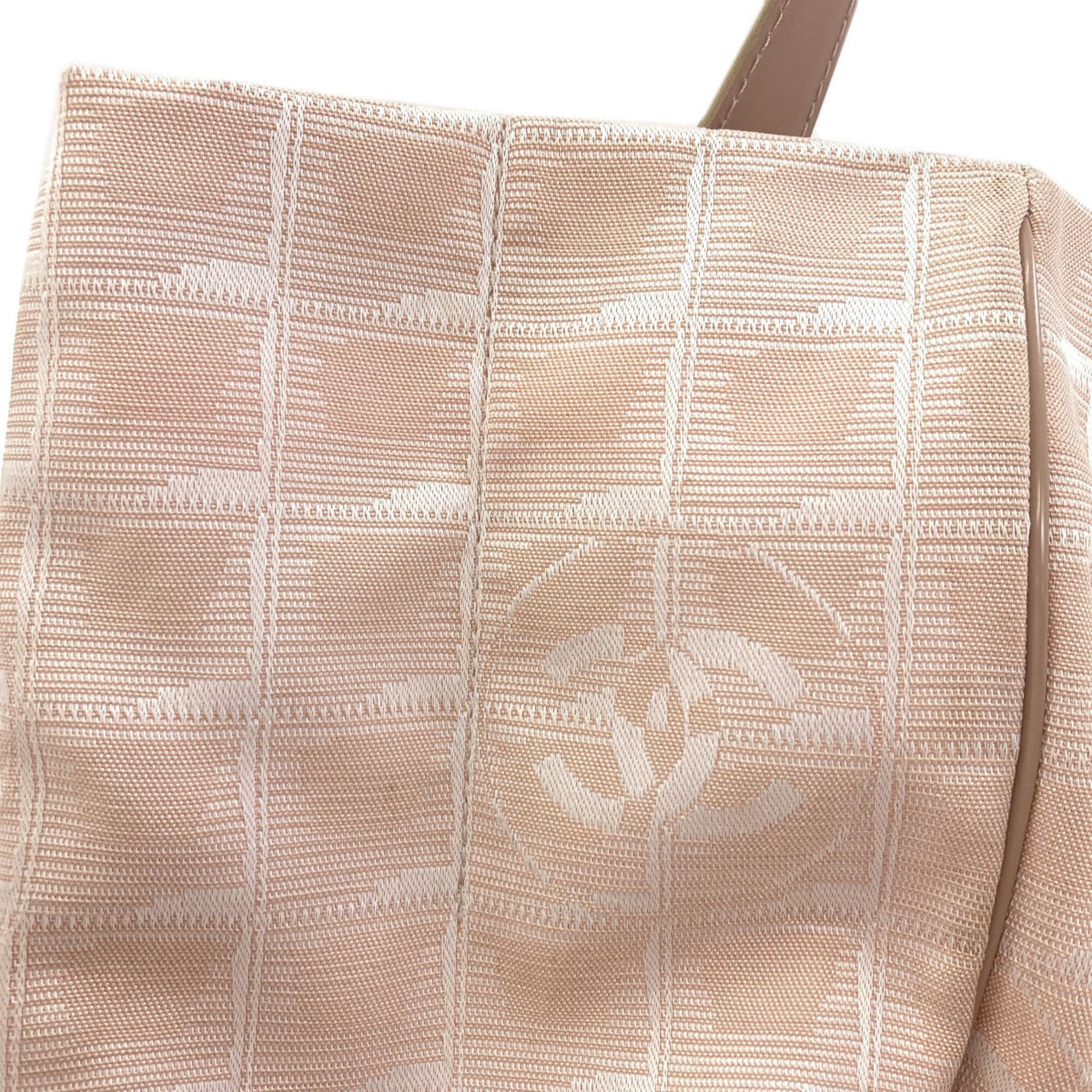 Chanel New Travel Line Beige Jacquard Tote Bag (Pre-Owned)