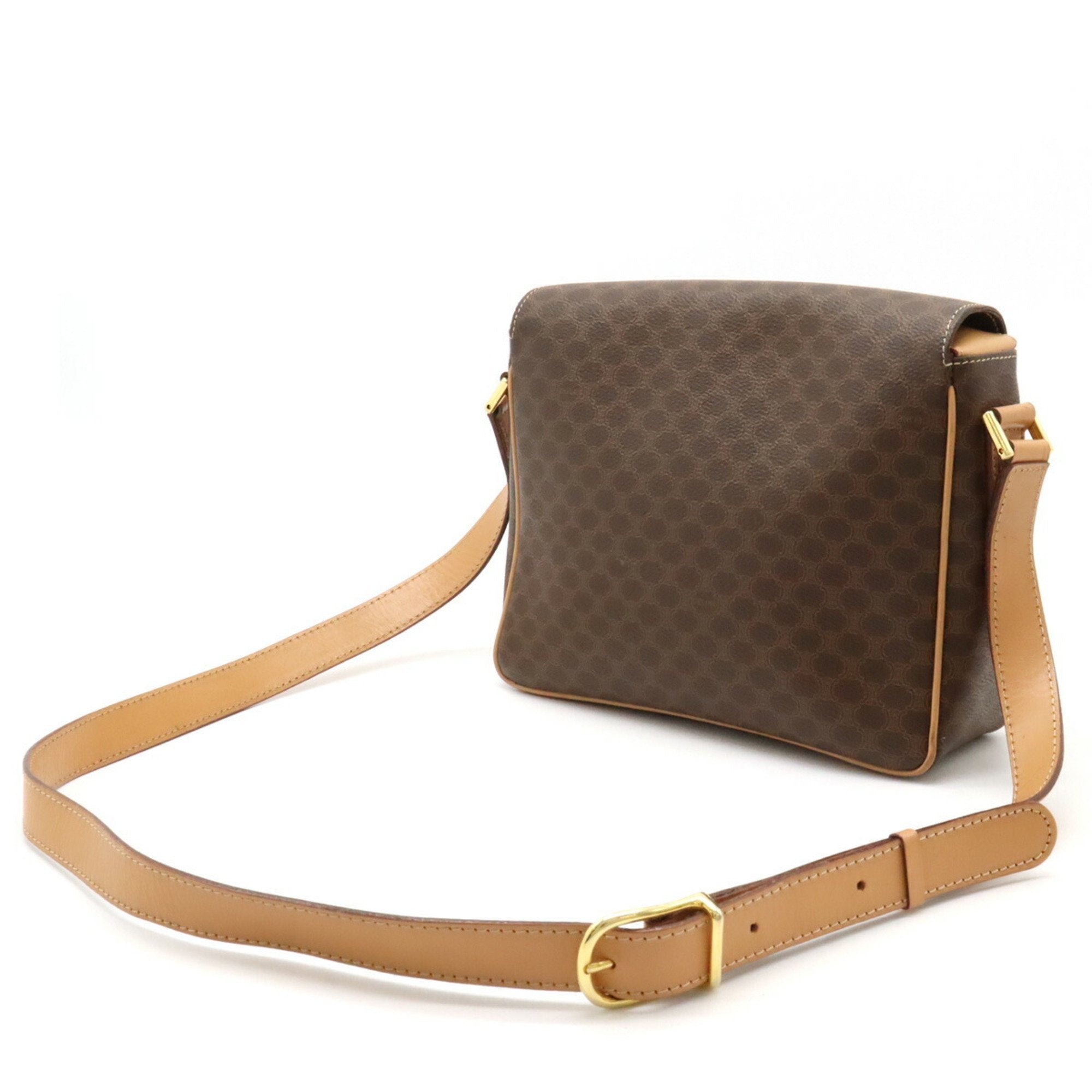 Celine Dark Brown Light Brown Pvc Leather Shoulder Bag (Pre-Owned)
