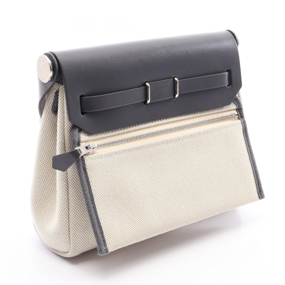 Hermes Ardoise Ecru Gray Ivory Handbag Shoulder Bag (Pre-Owned)