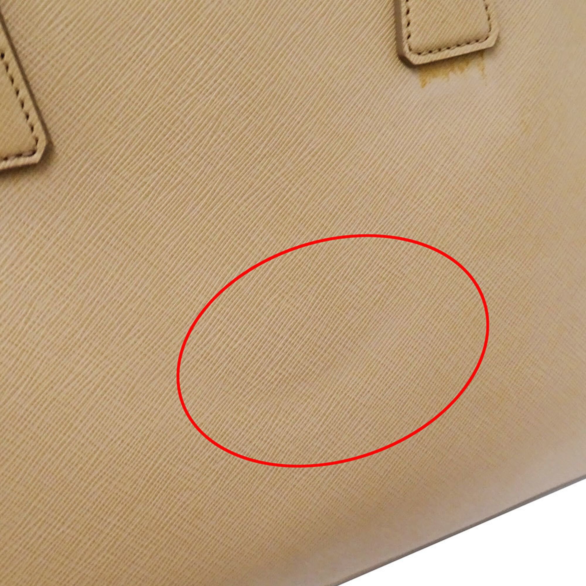 Prada Beige Saffiano Triangle Handbag Shoulder Bag (Pre-Owned)