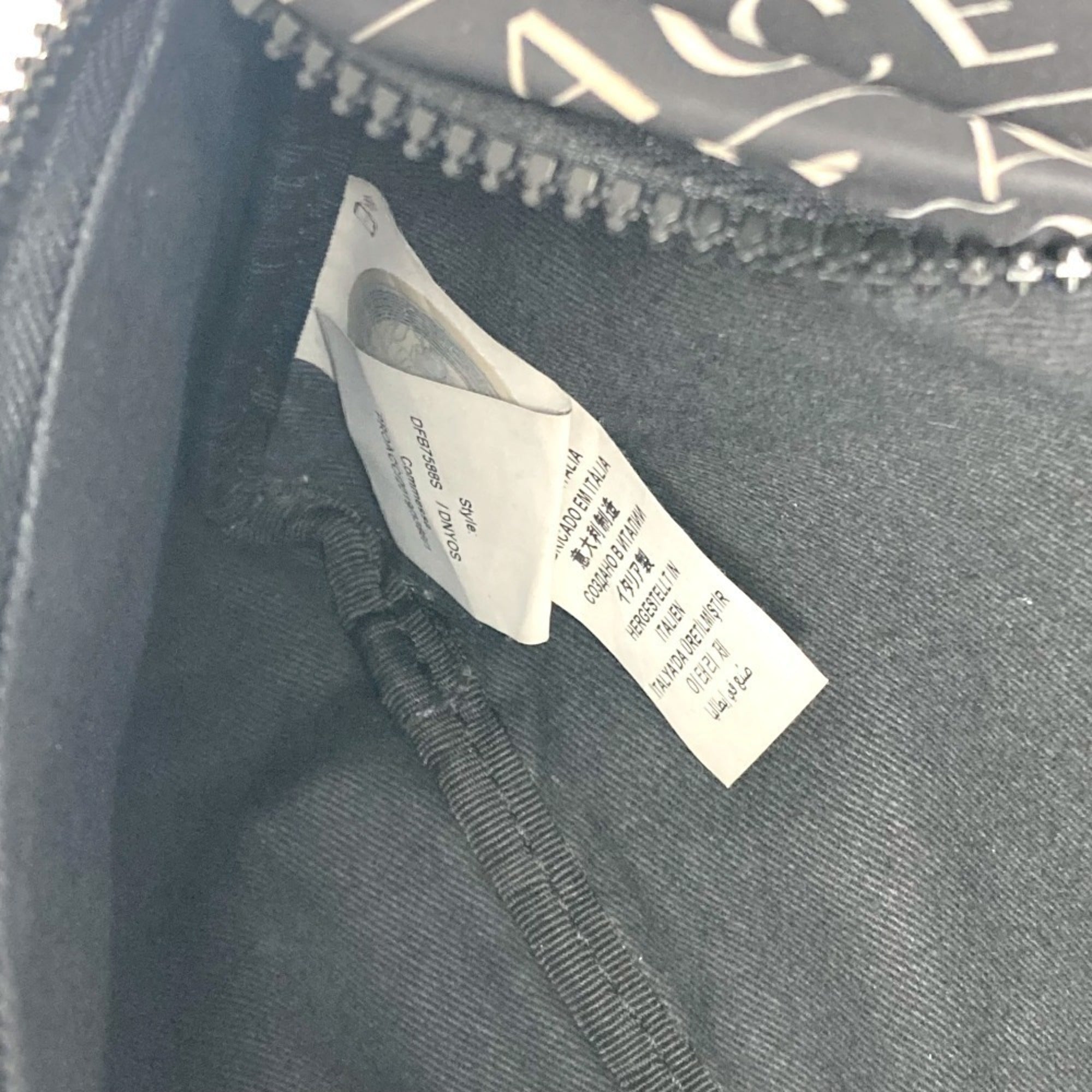 Versace Black White Nylon Fanny Pack Sling Bag (Pre-Owned)