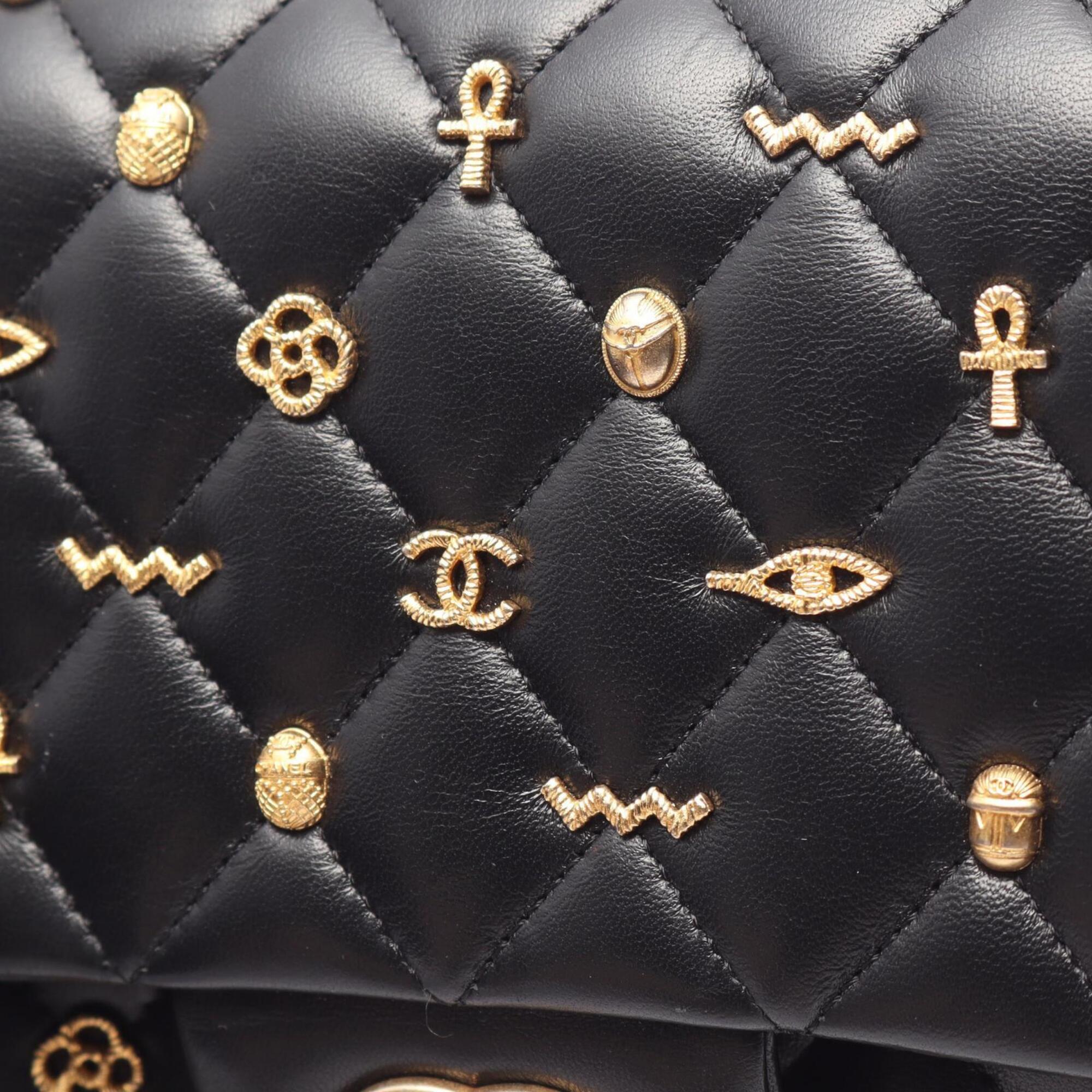 Chanel Black Leather Handbag Shoulder Bag (Pre-Owned)