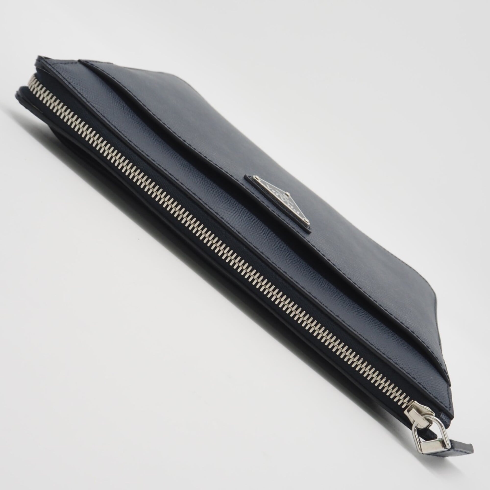 Prada Saffiano Navy Saffiano Pouch (Pre-Owned)