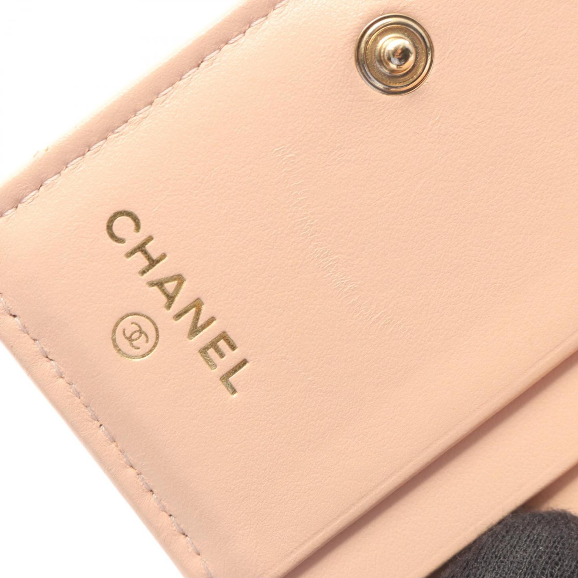Chanel Pink Grained Calfskin Wallet (Bi-Fold) (Pre-Owned)