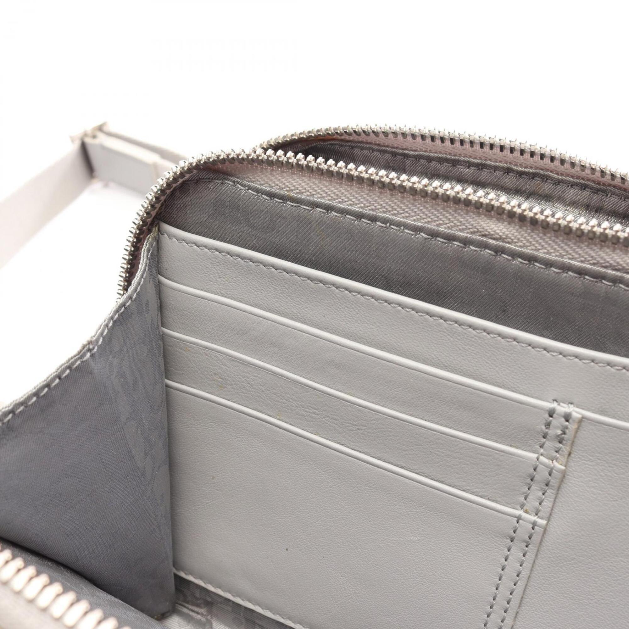 Christian Dior Gray Leather Handbag Shoulder Bag (Pre-Owned)